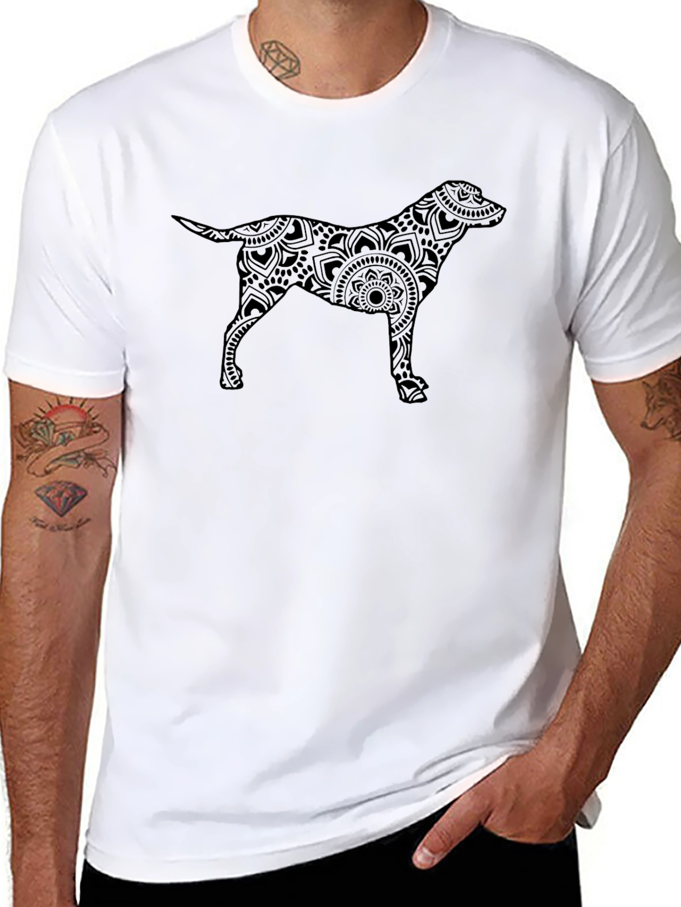 Dog Mandala Black T-Shirt - Unique Pet Lover Tee