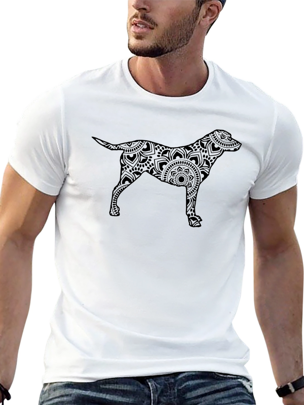 Dog Mandala Black T-Shirt - Unique Pet Lover Tee