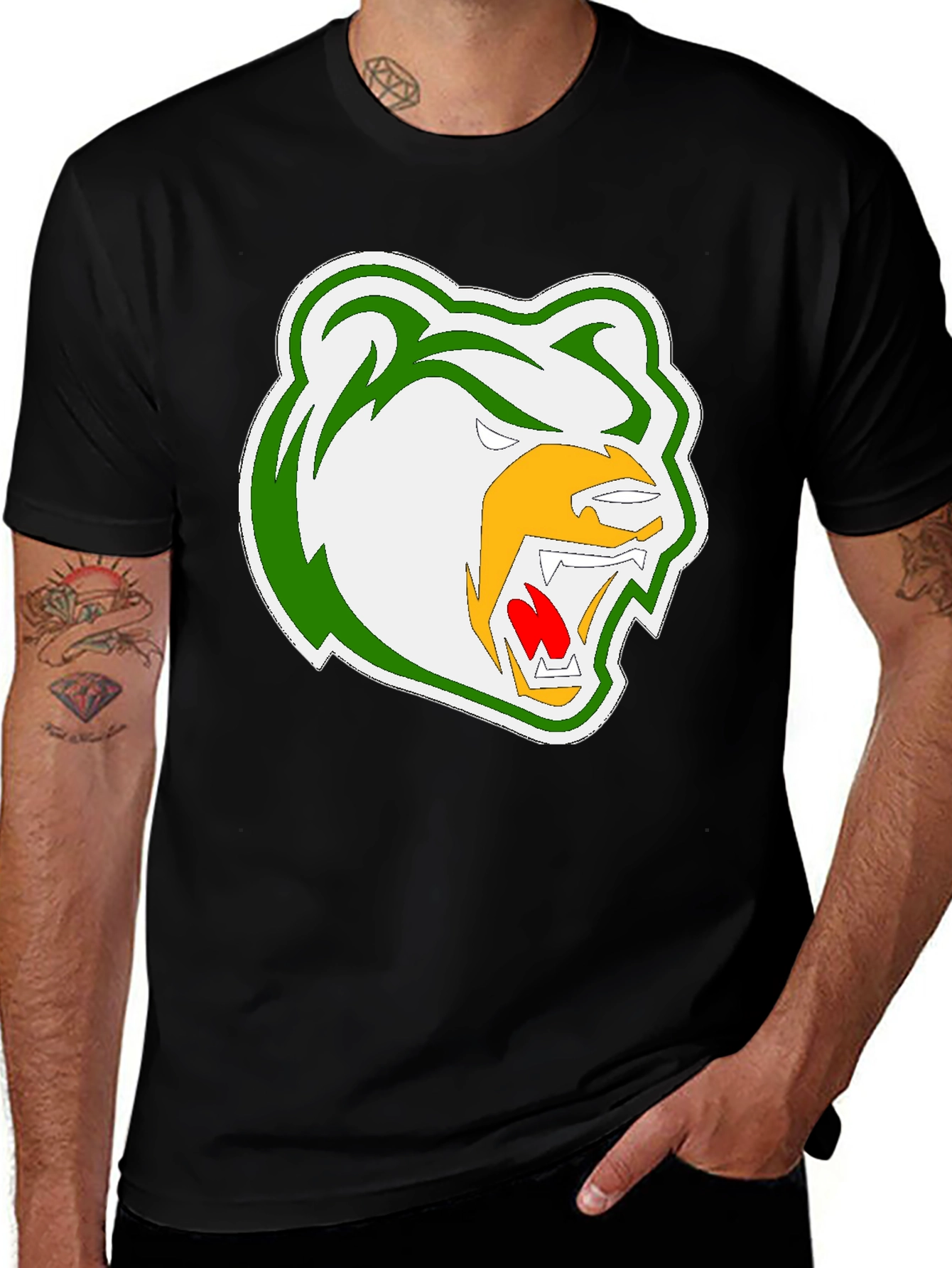 Grizzly Bear Graphic Black T-Shirt