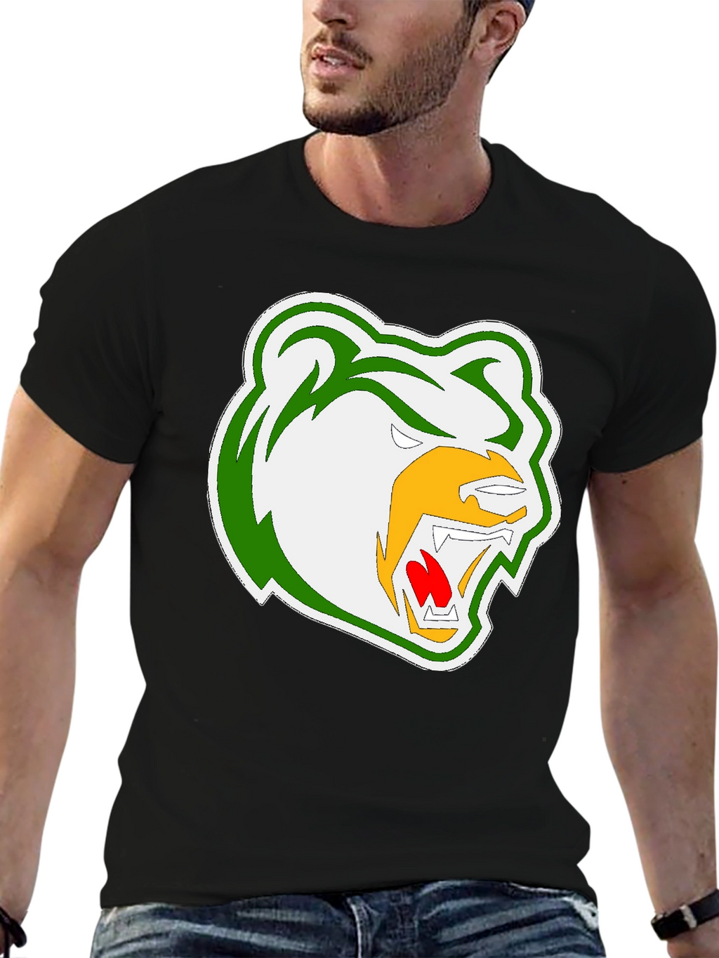 Grizzly Bear Graphic Black T-Shirt