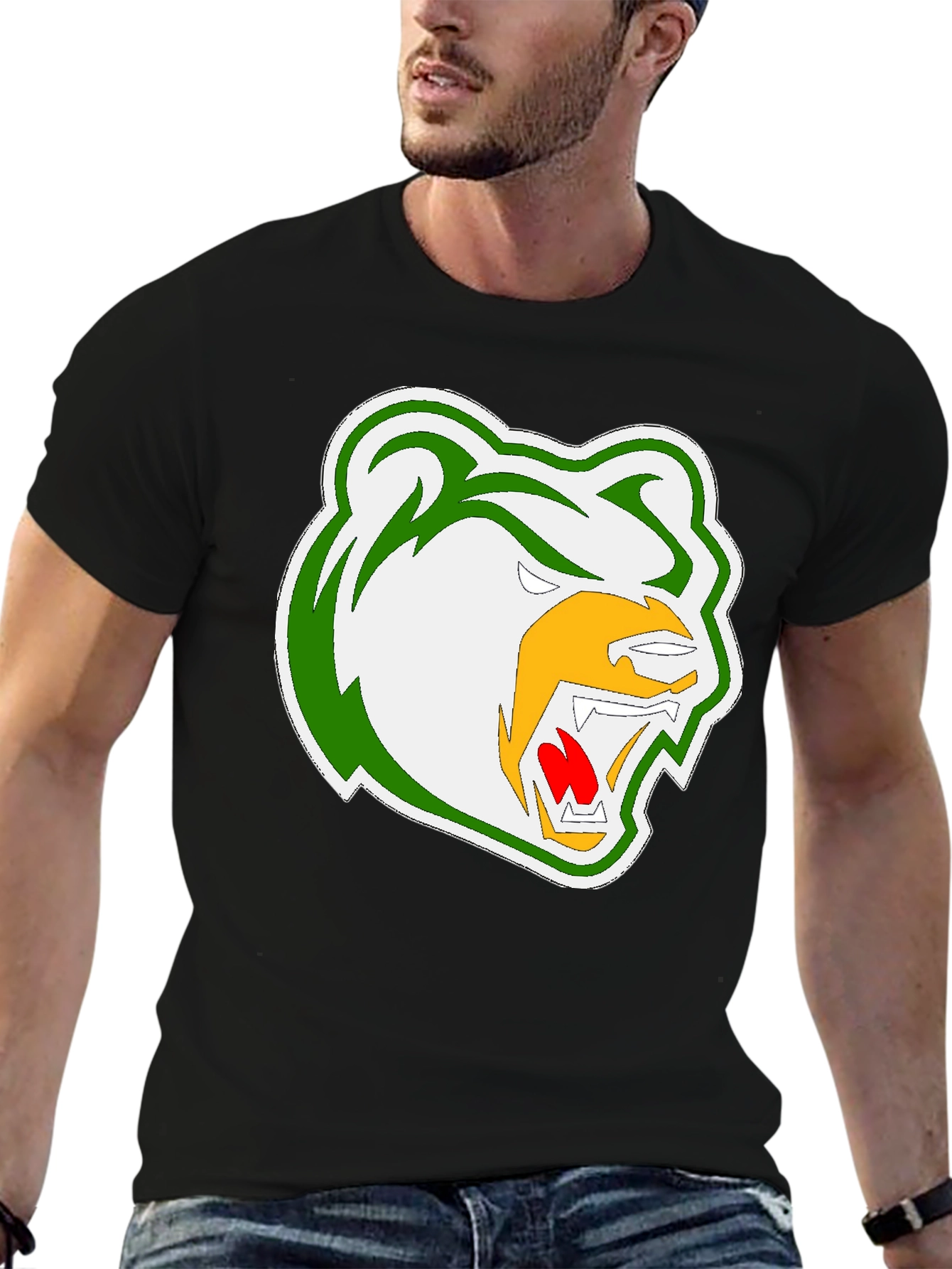 Grizzly Bear Graphic Black T-Shirt
