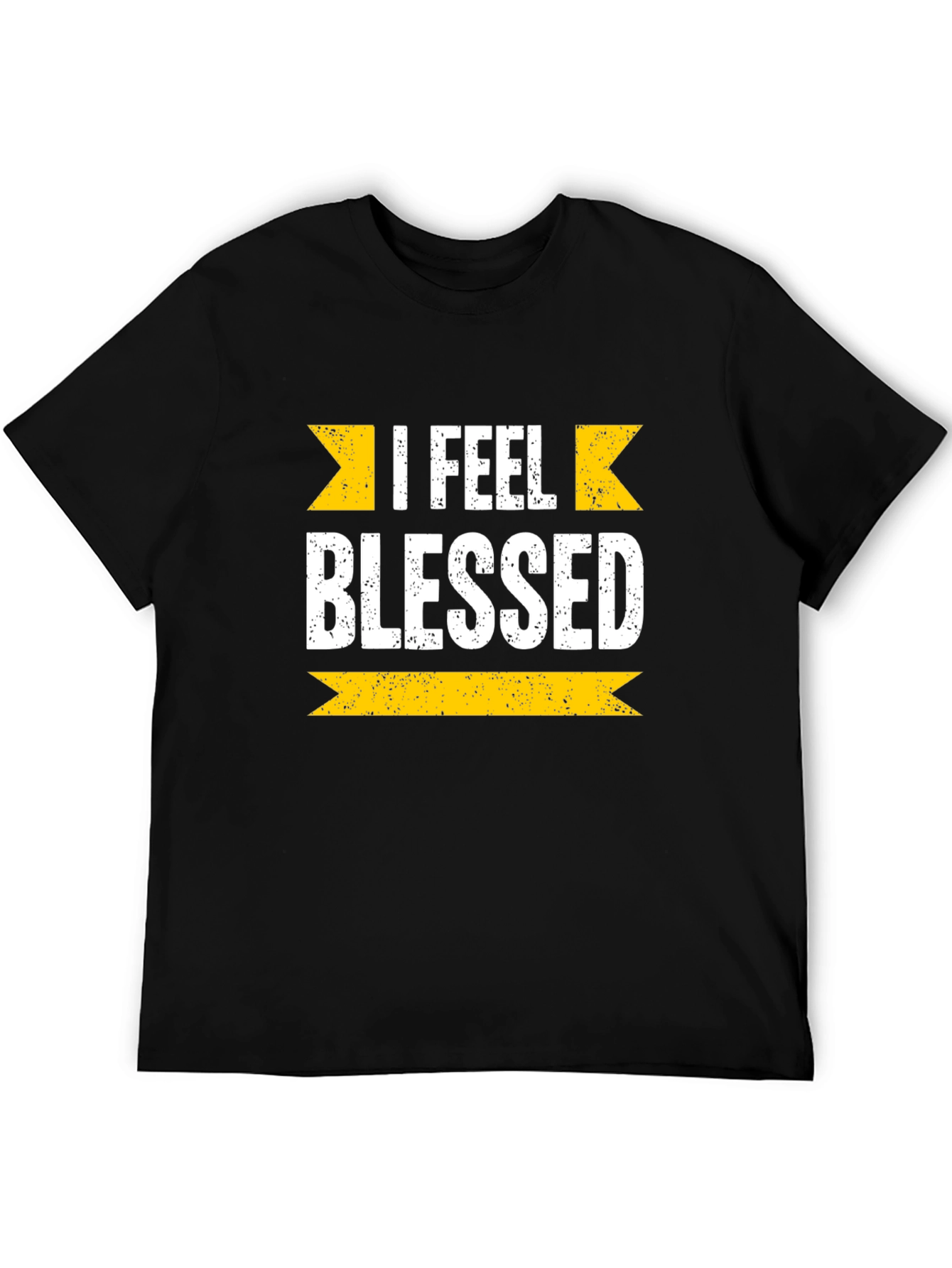 I Feel Blessed Graphic Tee - Black Cotton Blend Shirt
