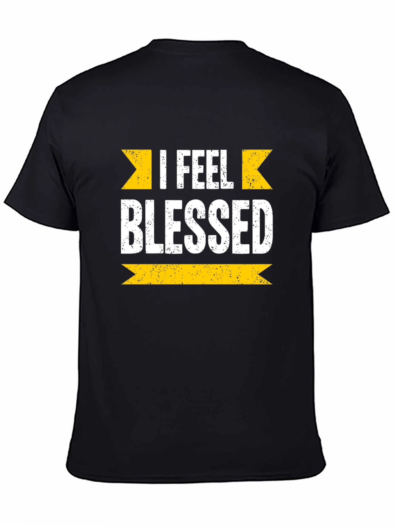 I Feel Blessed Graphic Tee - Black Cotton Blend Shirt
