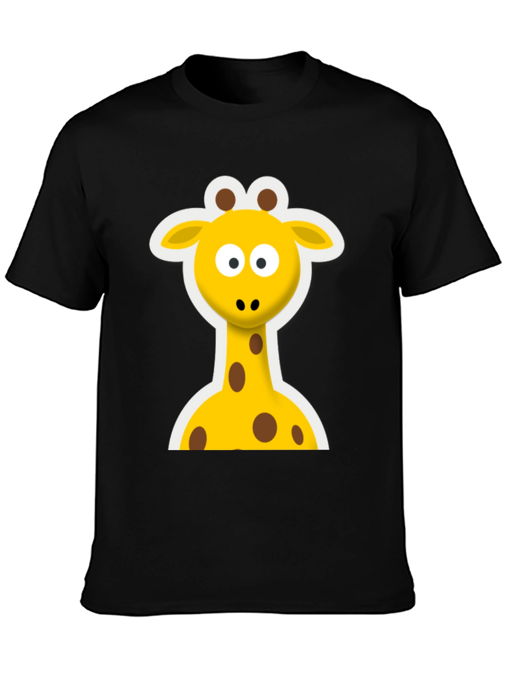 Cute Giraffe Graphic Black T-Shirt