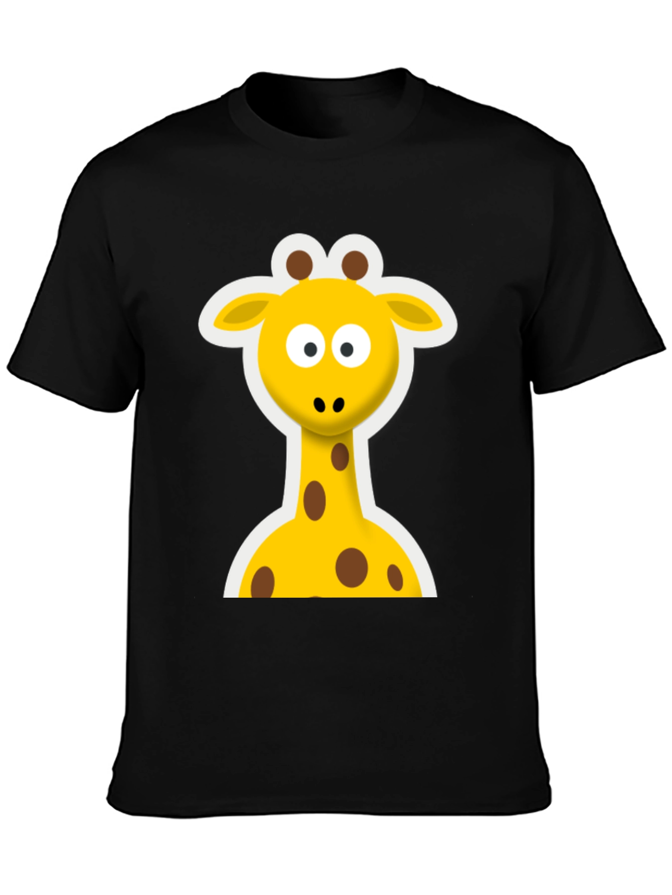 Cute Giraffe Graphic Black T-Shirt