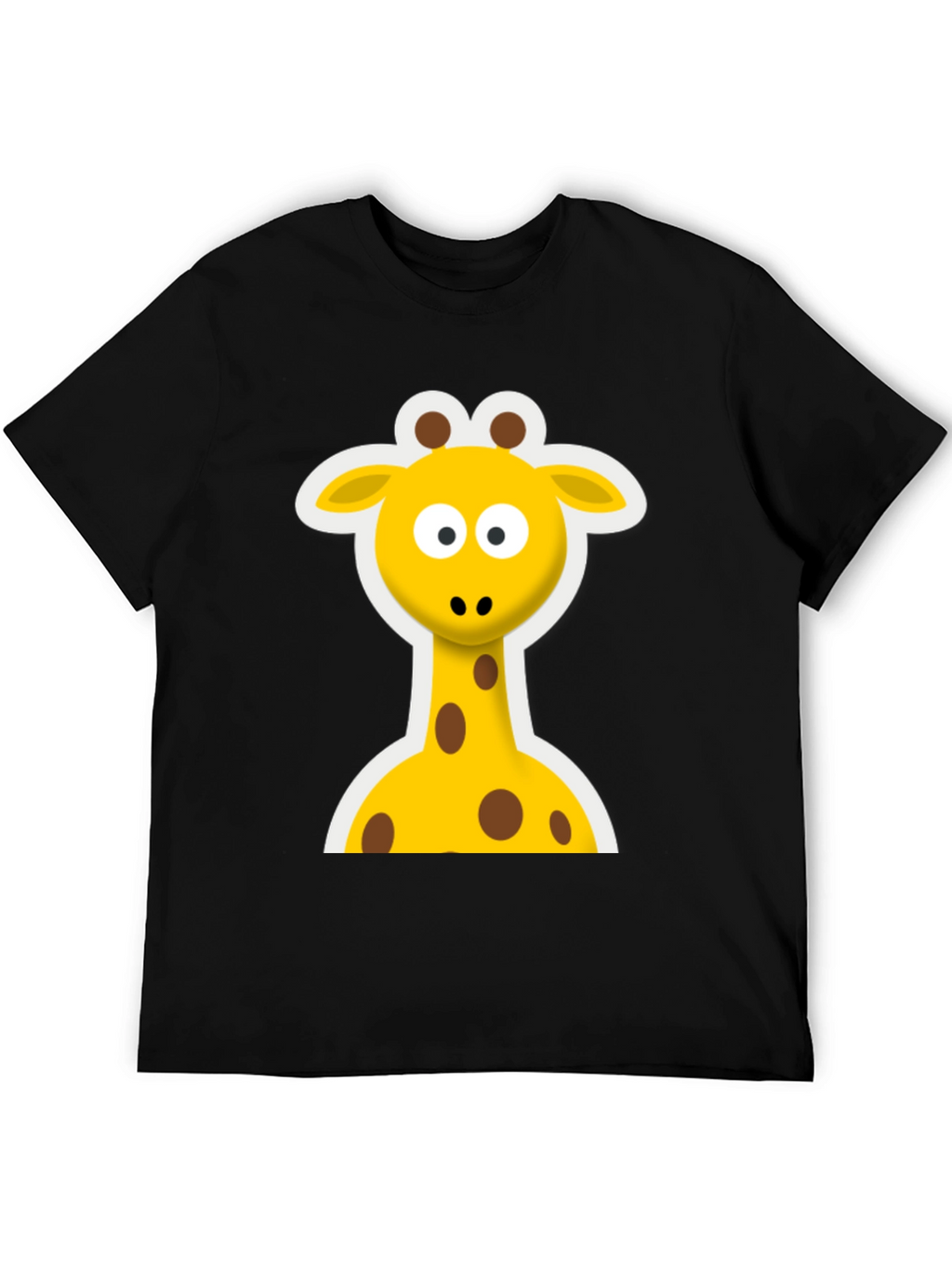 Cute Giraffe Graphic Black T-Shirt