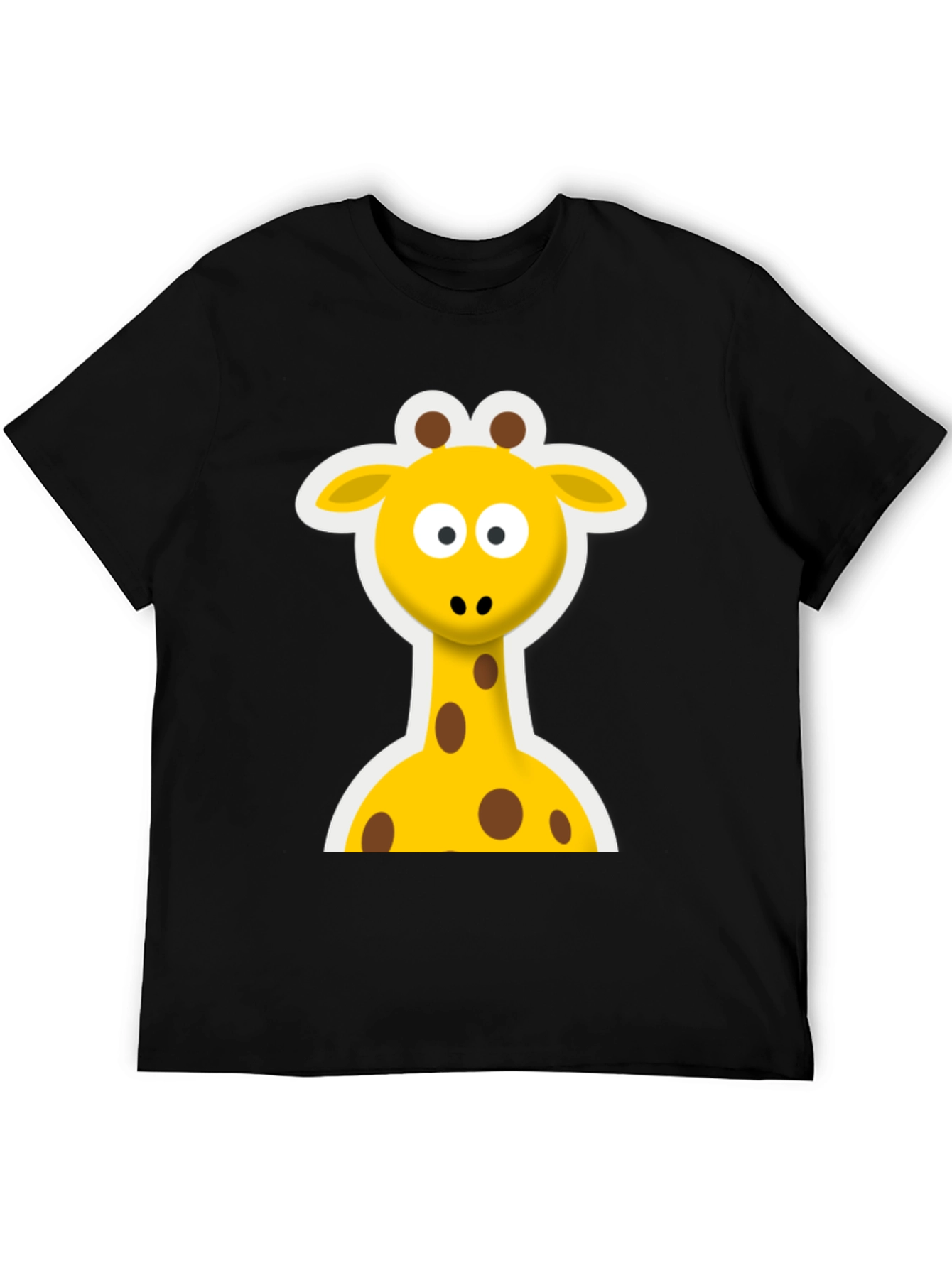 Cute Giraffe Graphic Black T-Shirt