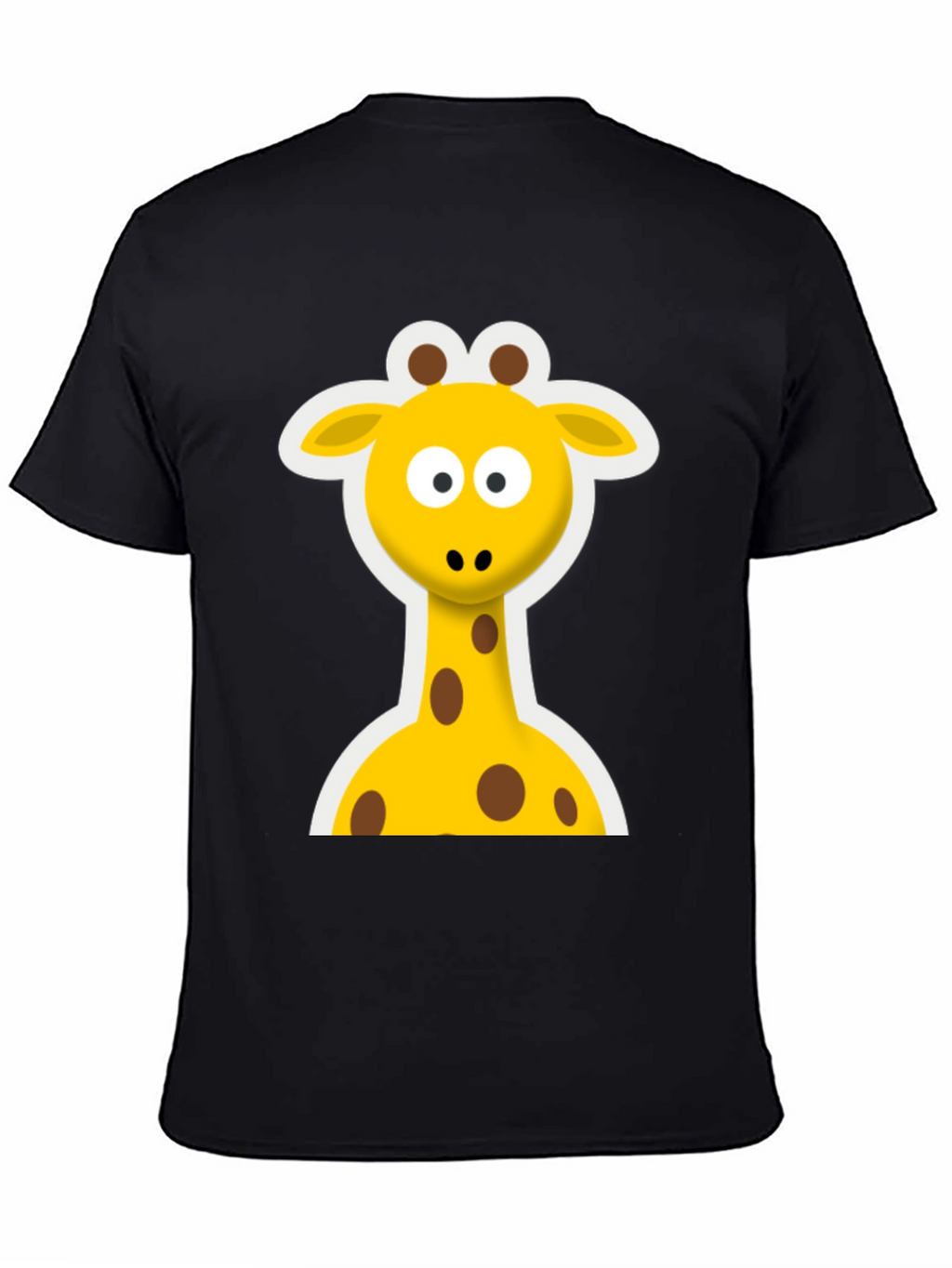 Cute Giraffe Graphic Black T-Shirt