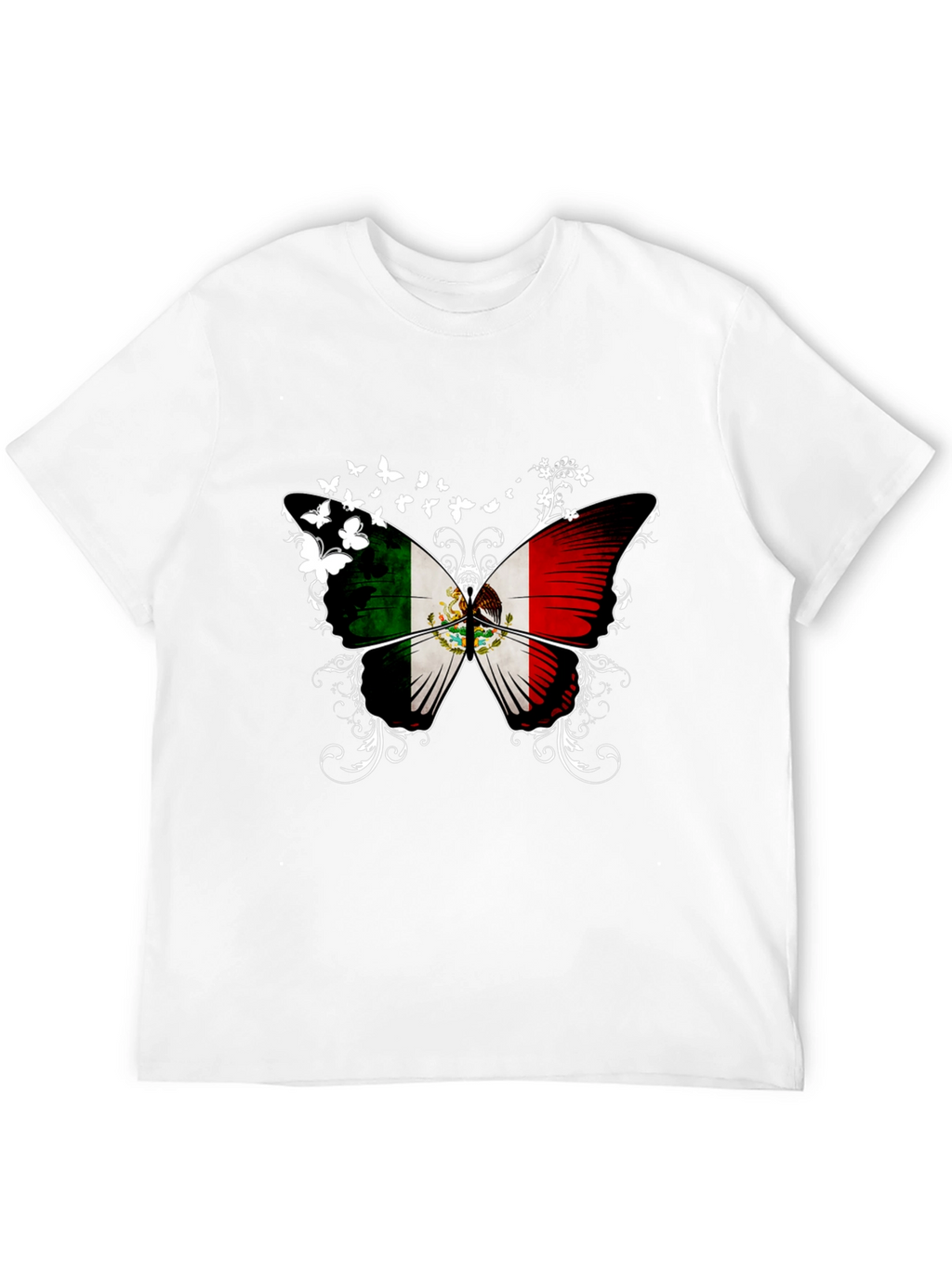 Mexican Flag Butterfly Graphic T-Shirt