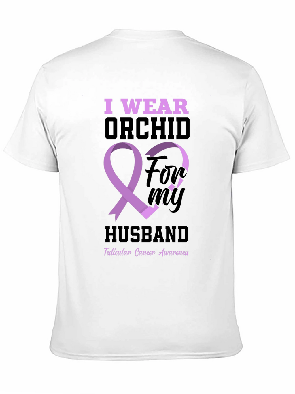 Orchid Ribbon Husband T-Shirt - Cancer Awareness