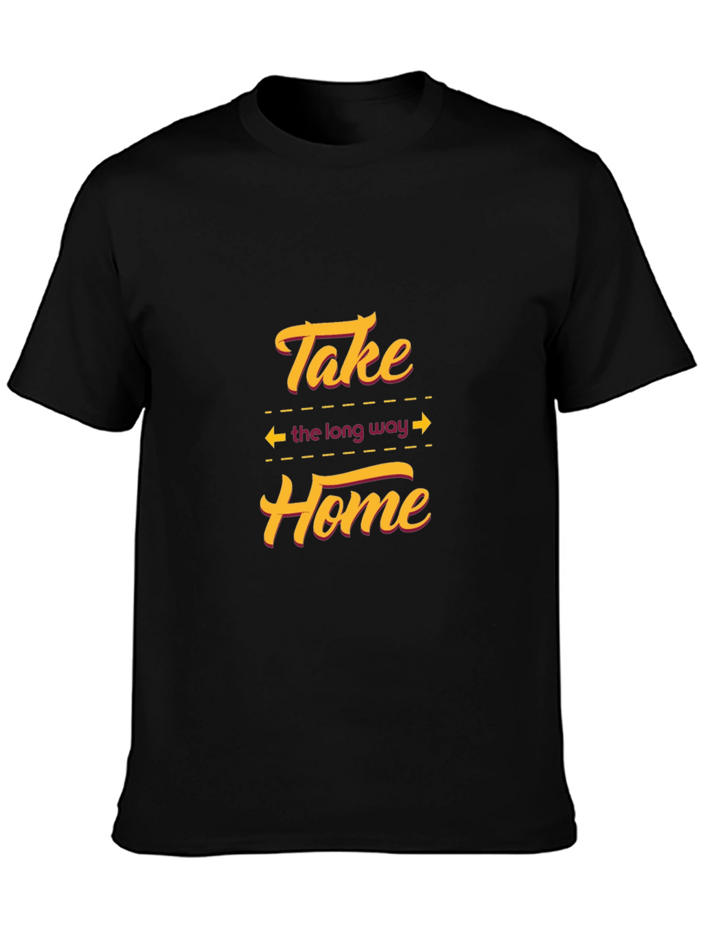 Take The Long Way Home Black Graphic T-Shirt