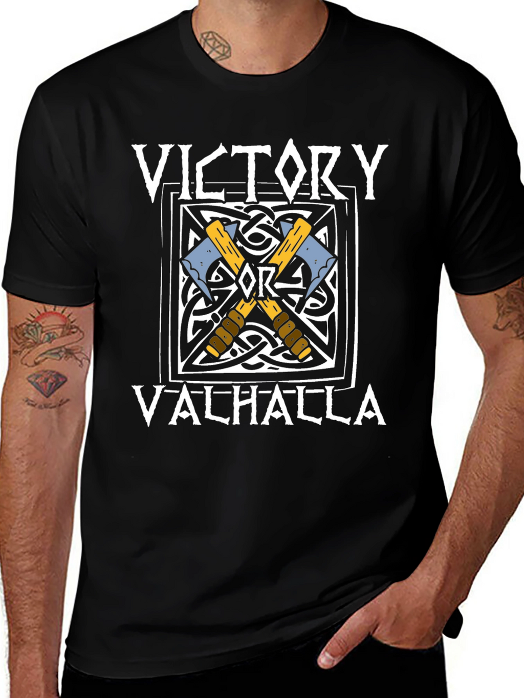 Victory or Valhalla Viking Axe T-Shirt