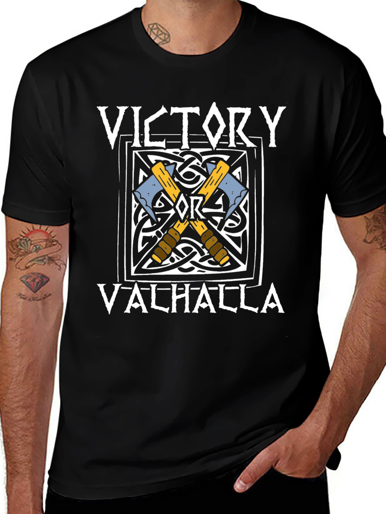 Victory or Valhalla Viking Axe T-Shirt