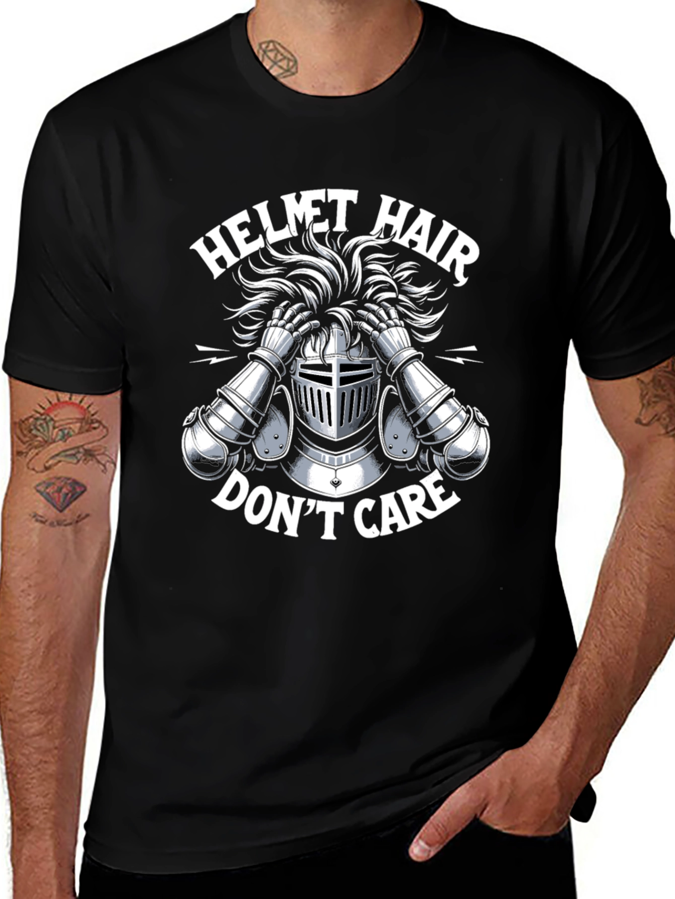 Helmet Hair Dont Care Tee