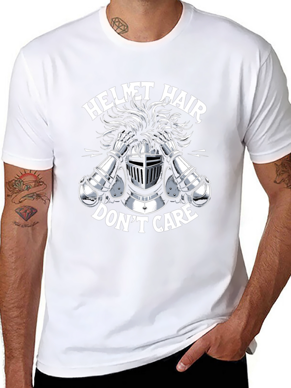 Helmet Hair Dont Care Tee