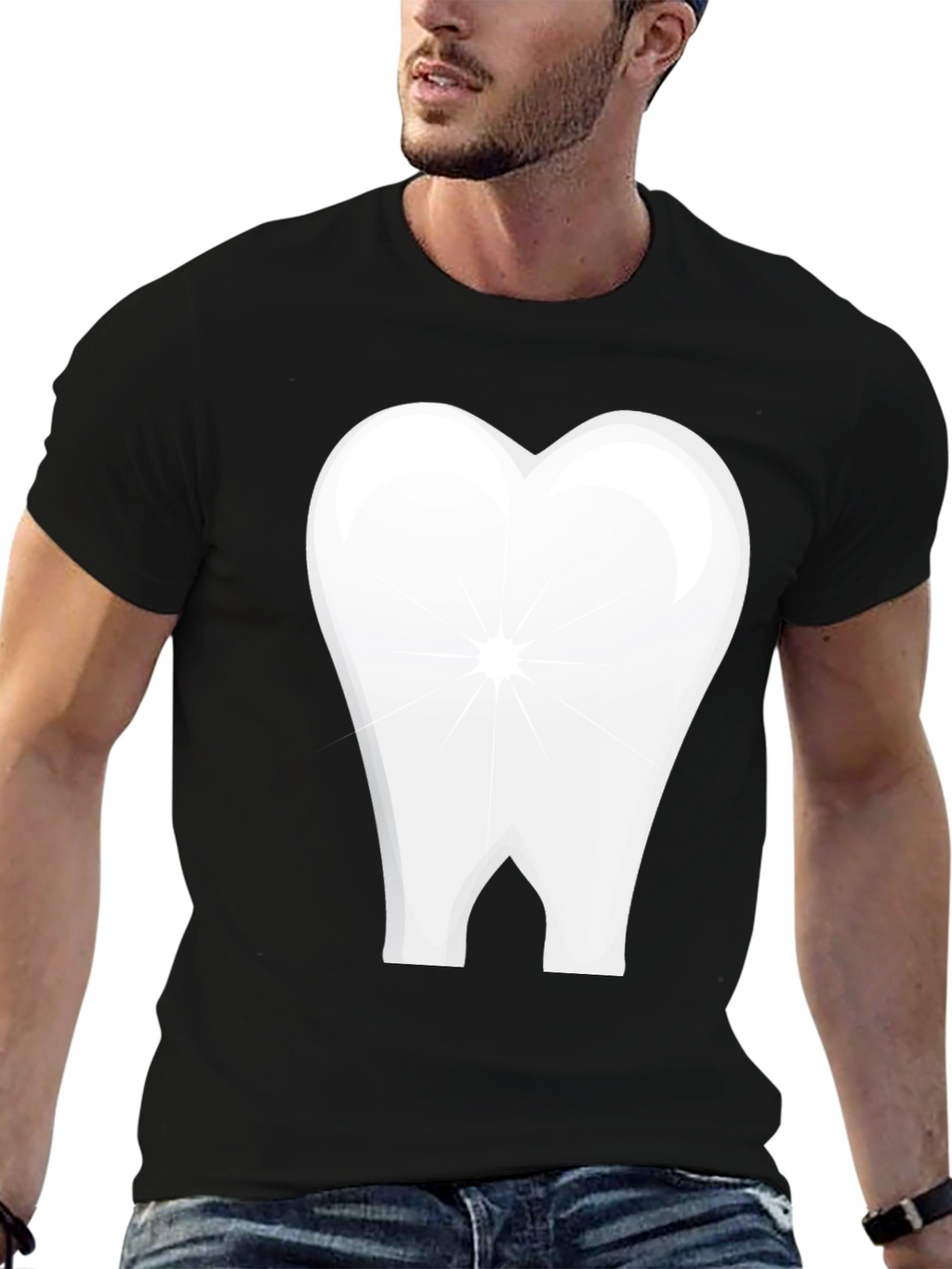 Tooth Graphic Black T-Shirt Dental Humor