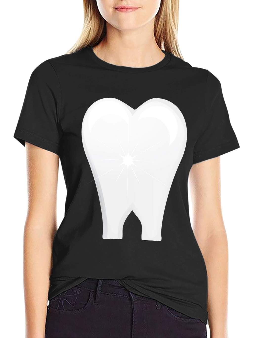 Tooth Graphic Black T-Shirt Dental Humor