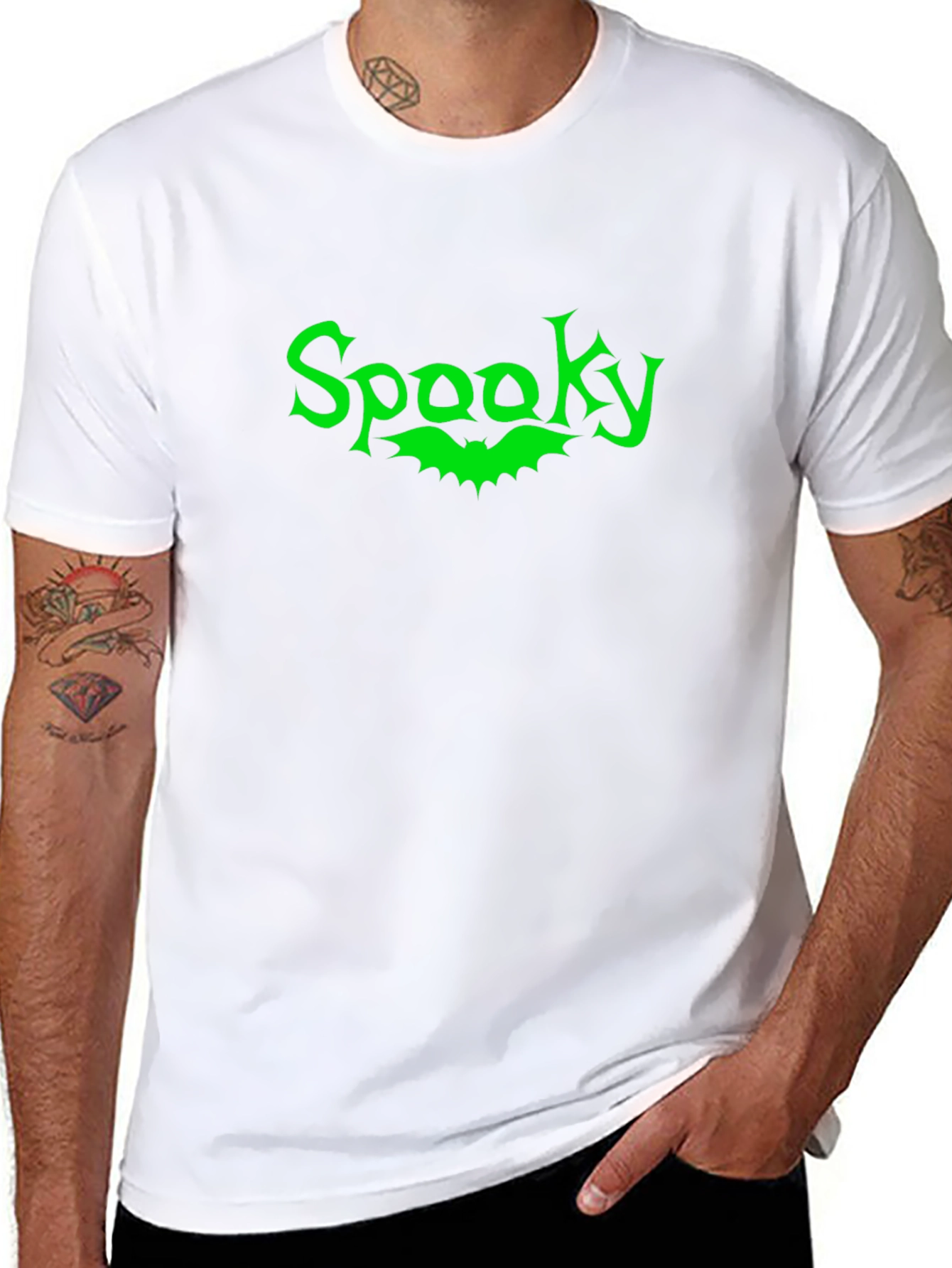 Spooky Bat Graphic Tee - Black