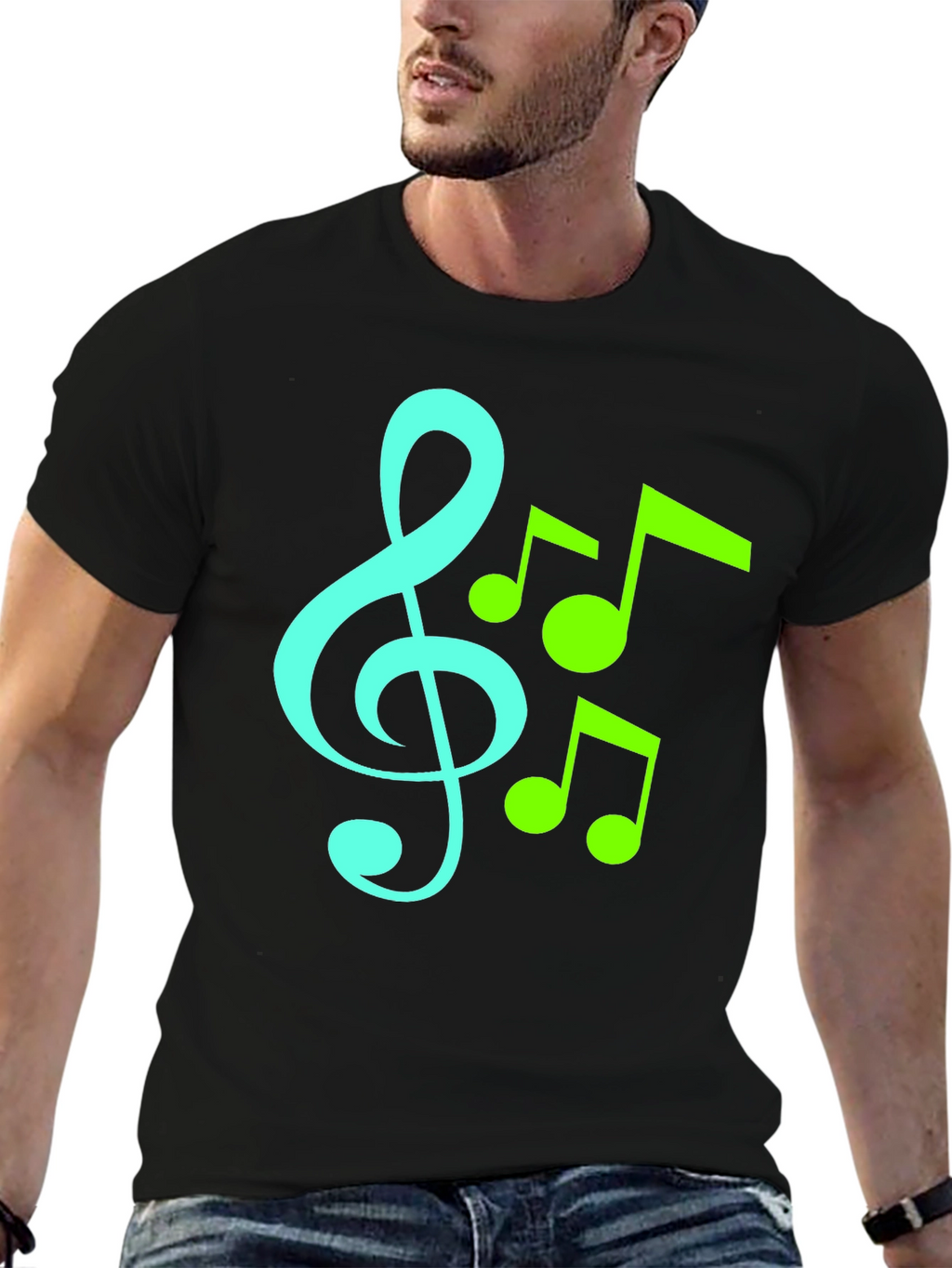 Musical Notes Graphic T-Shirt - Trendy Music Lover Tee