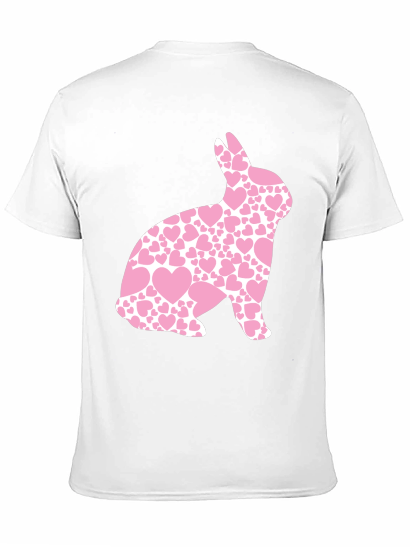 Mens Black Easter Bunny Heart T-Shirt