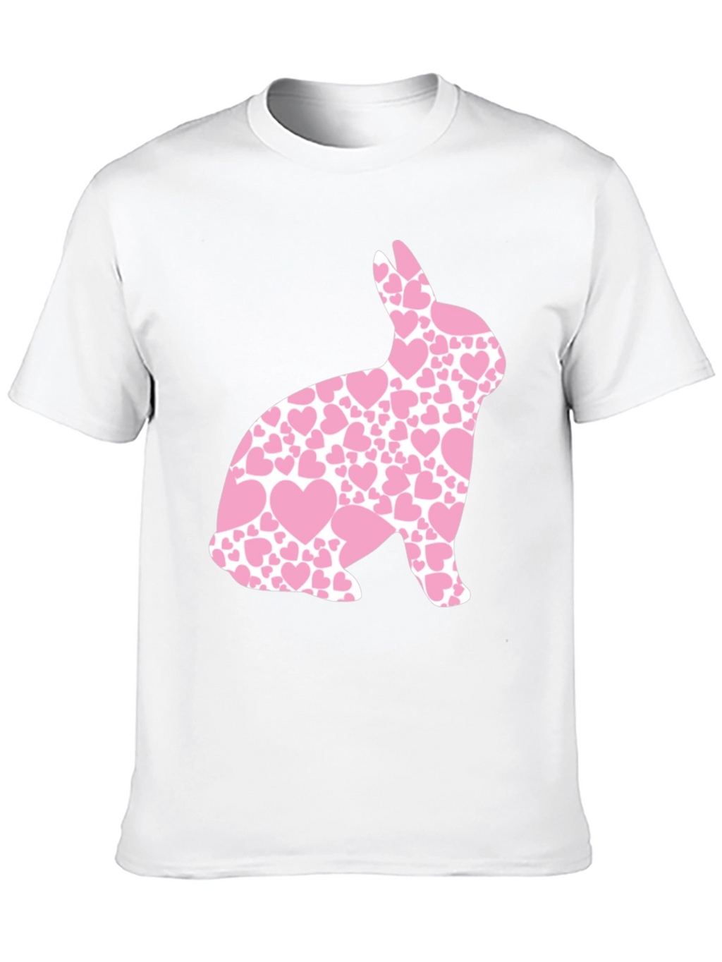 Mens Black Easter Bunny Heart T-Shirt