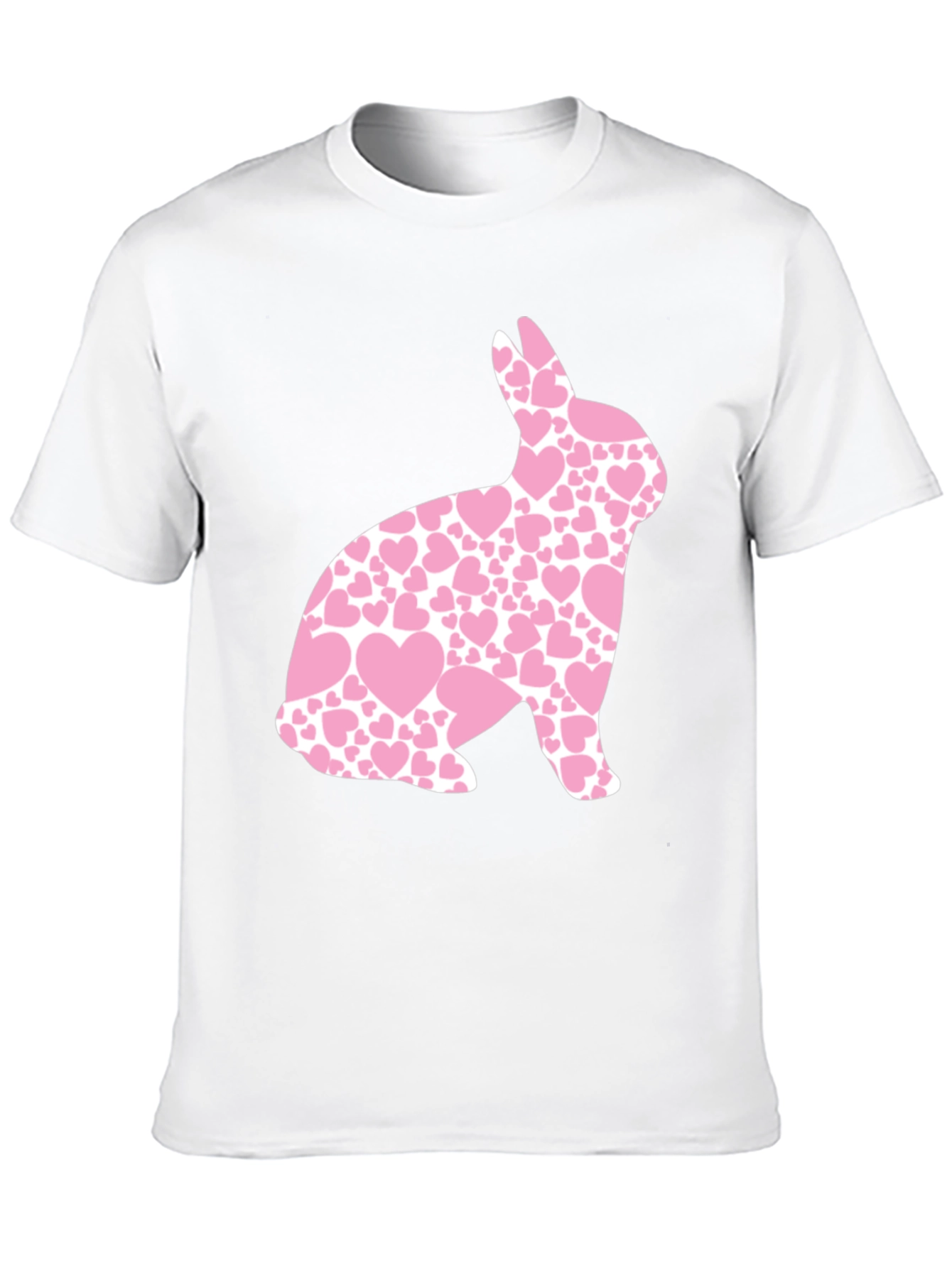 Mens Black Easter Bunny Heart T-Shirt