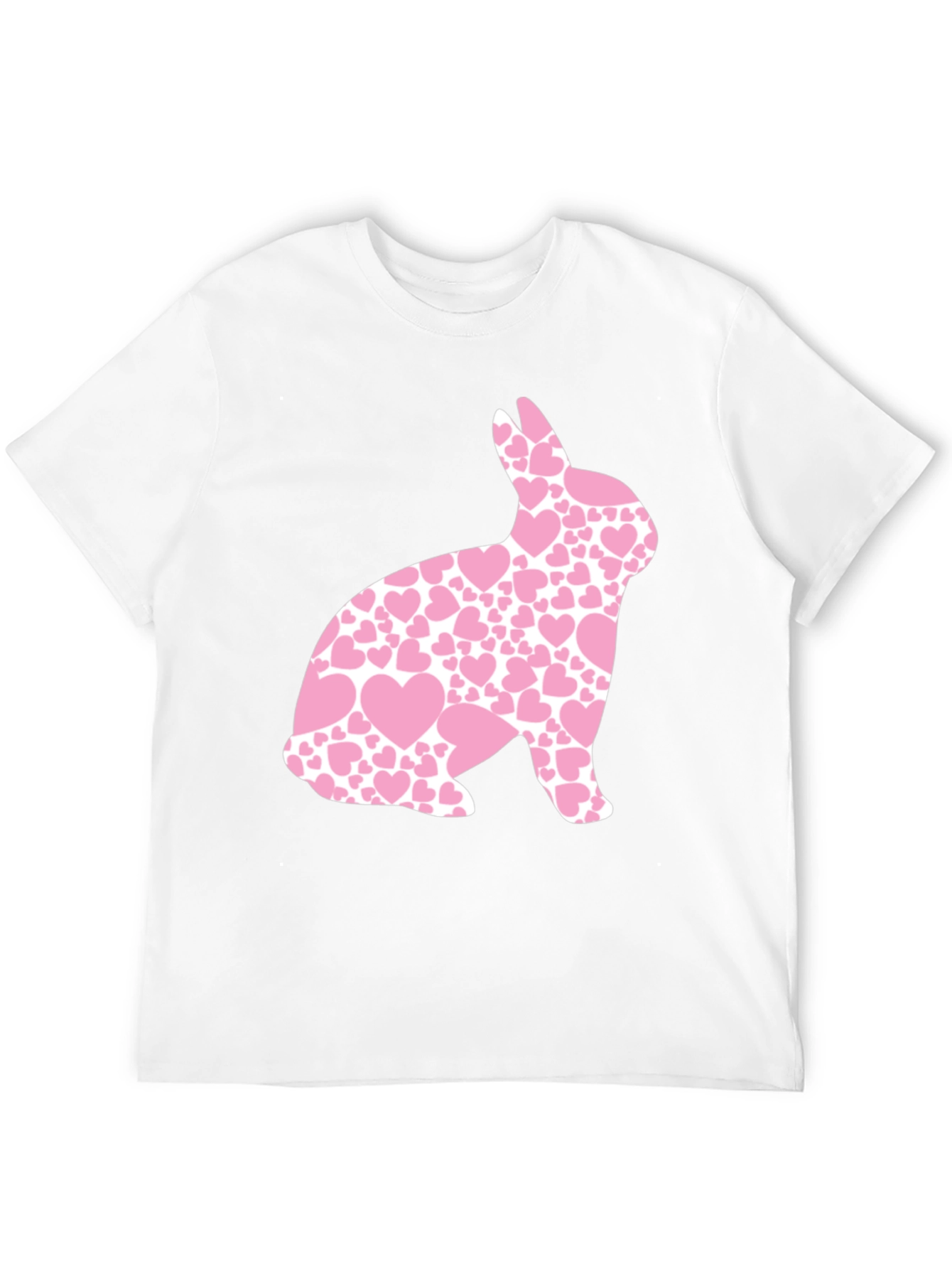 Mens Black Easter Bunny Heart T-Shirt
