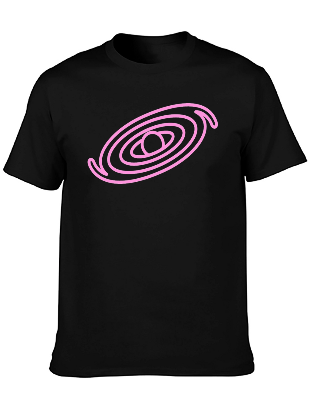 Cosmic Pink Galaxy Graphic Black T-Shirt