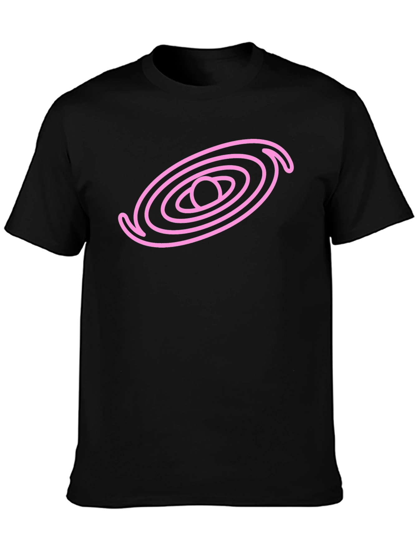 Cosmic Pink Galaxy Graphic Black T-Shirt