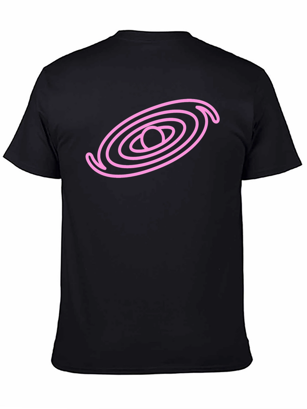 Cosmic Pink Galaxy Graphic Black T-Shirt