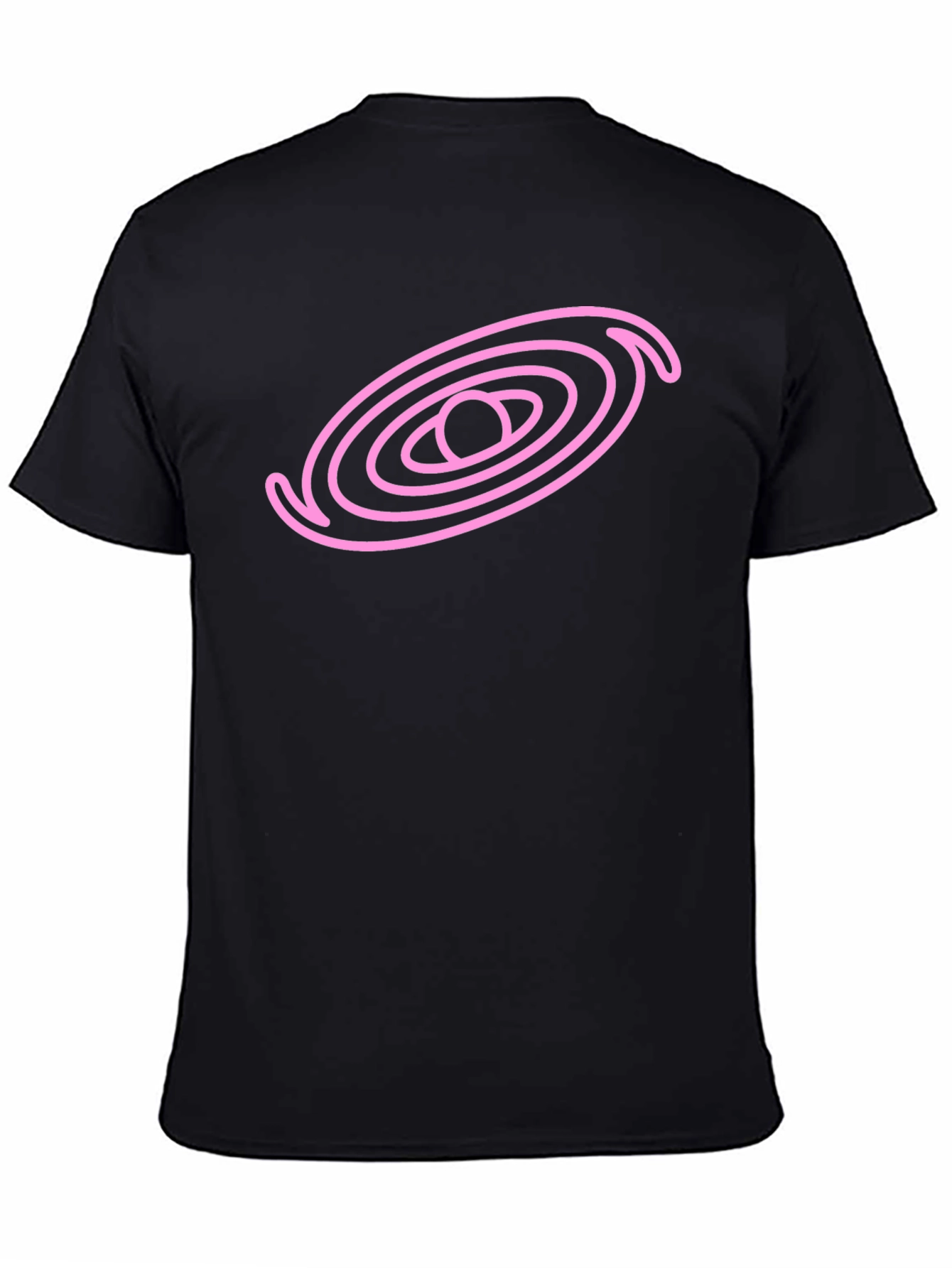 Cosmic Pink Galaxy Graphic Black T-Shirt
