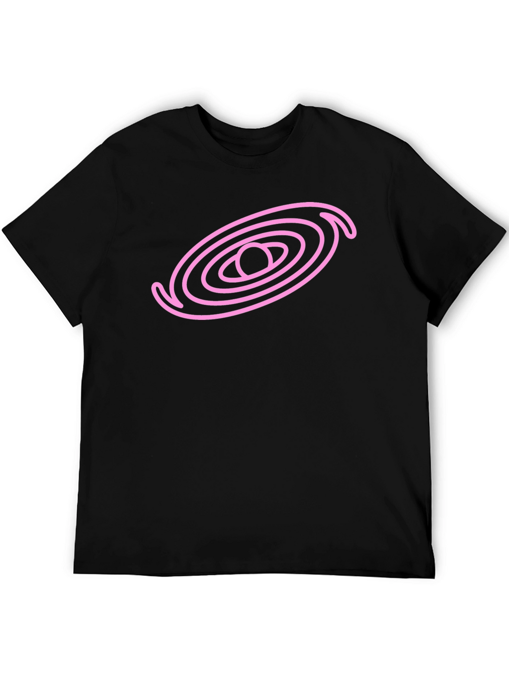 Cosmic Pink Galaxy Graphic Black T-Shirt