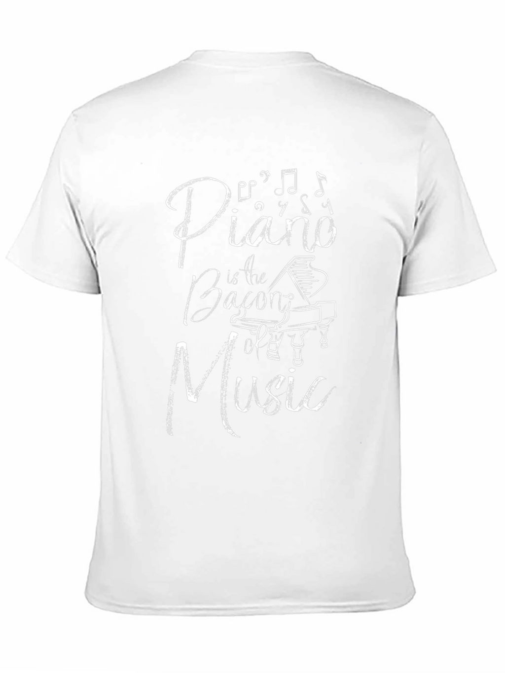 Piano is the Bacon of Music Black T-Shirt