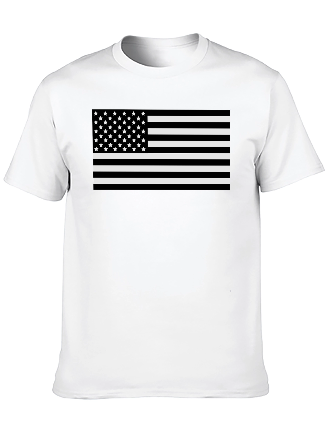 Monochrome American Flag Graphic T-Shirt