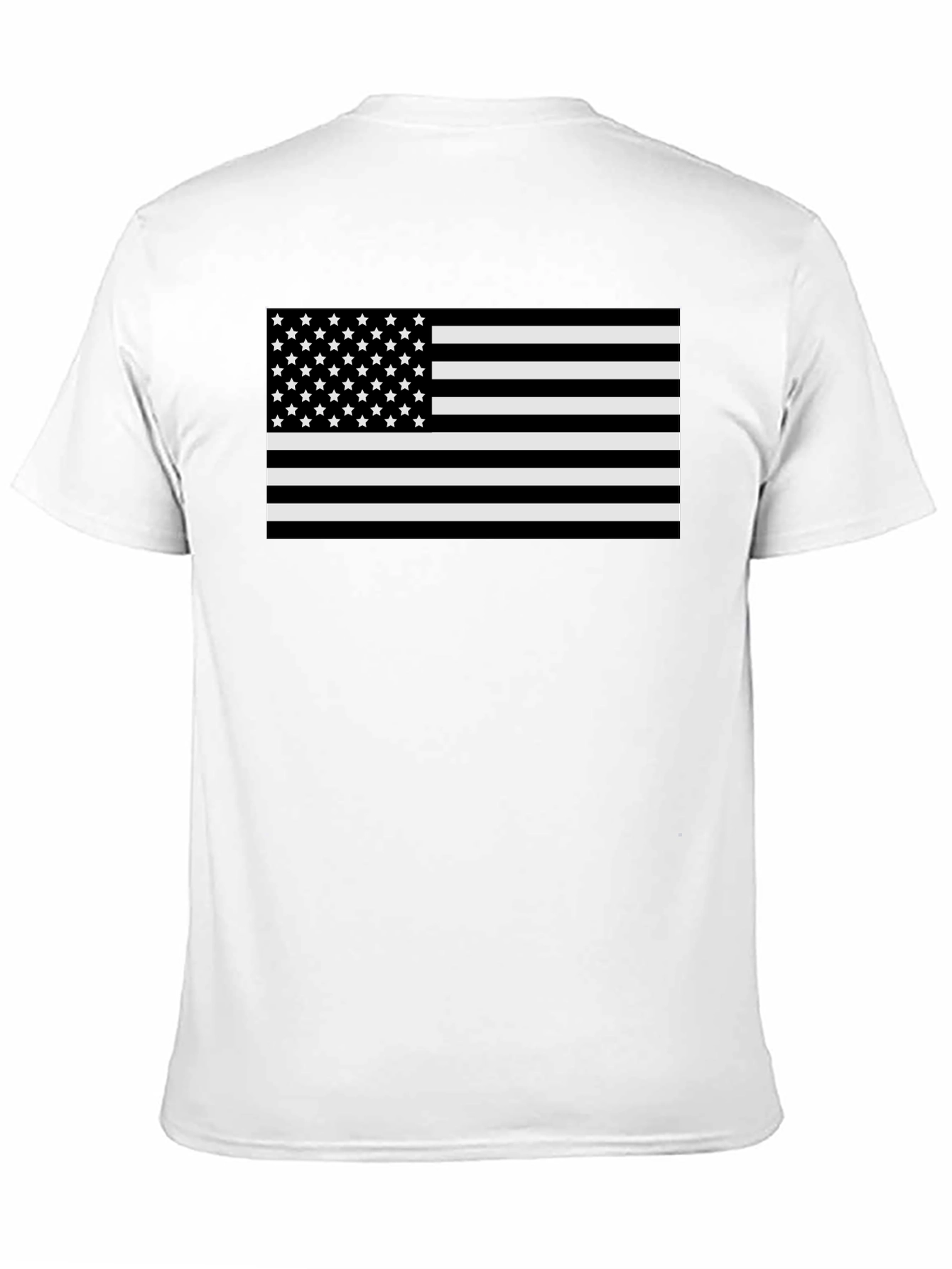 Monochrome American Flag Graphic T-Shirt