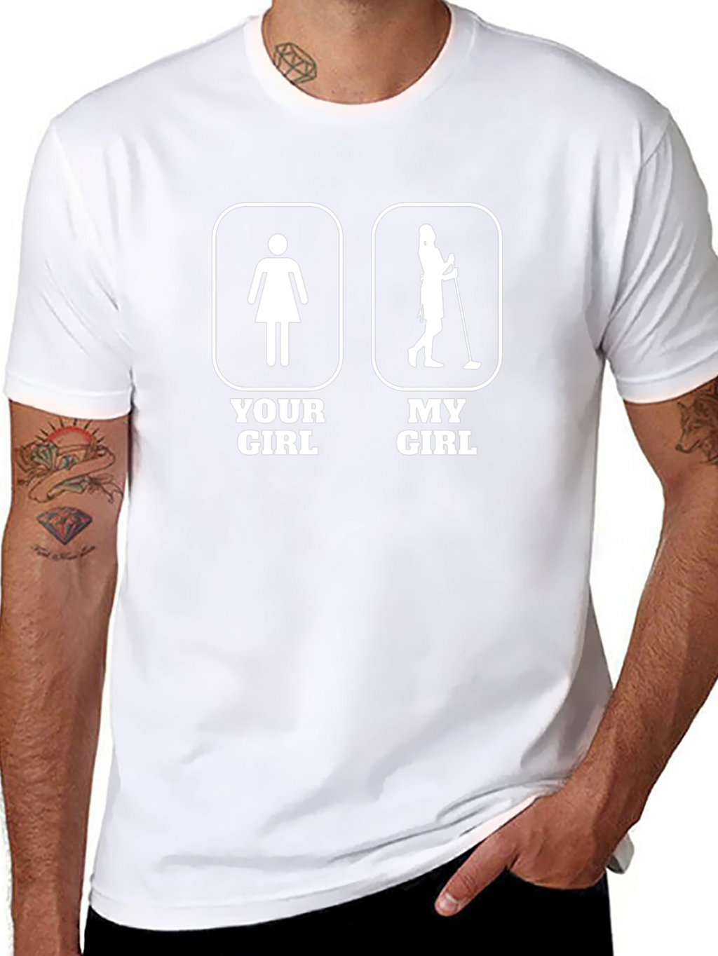 Humorous Your Girl vs. My Girl Graphic T-Shirt