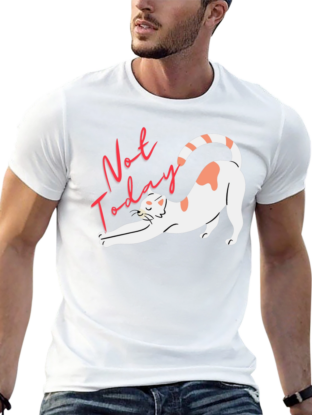 Not Today Cat Graphic Tee - Unisex Black T-Shirt