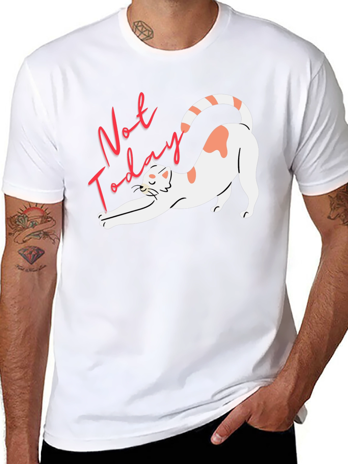 Not Today Cat Graphic Tee - Unisex Black T-Shirt