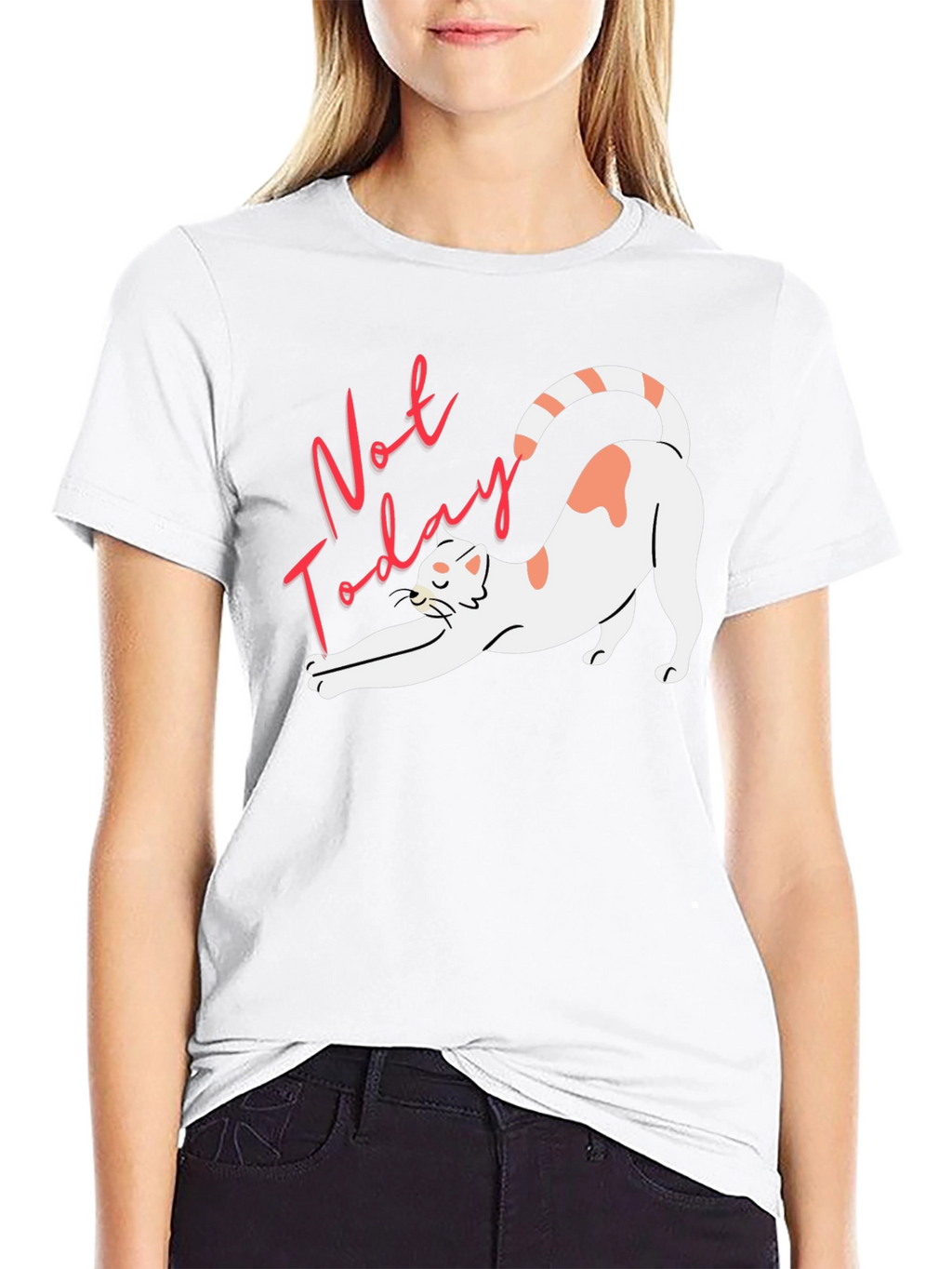 Not Today Cat Graphic Tee - Unisex Black T-Shirt