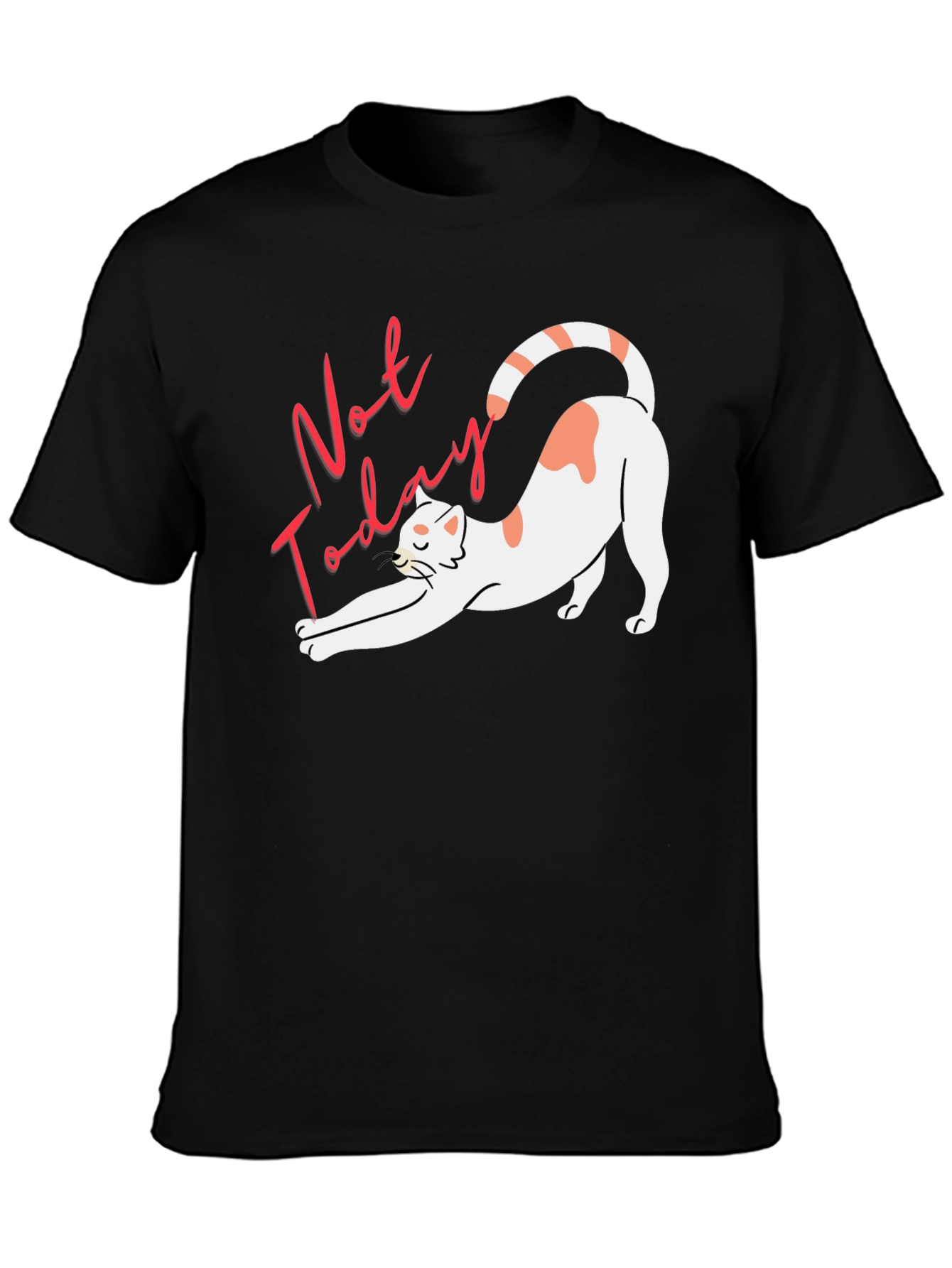 Not Today Cat Graphic Tee - Unisex Black T-Shirt