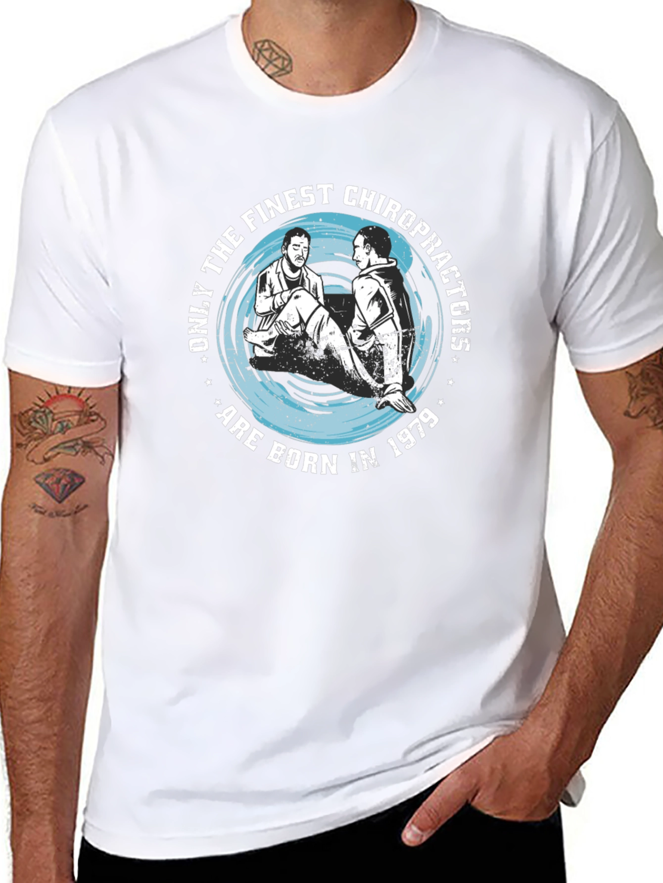 Finest Chiropractors Born in 1979 Black T-Shirt