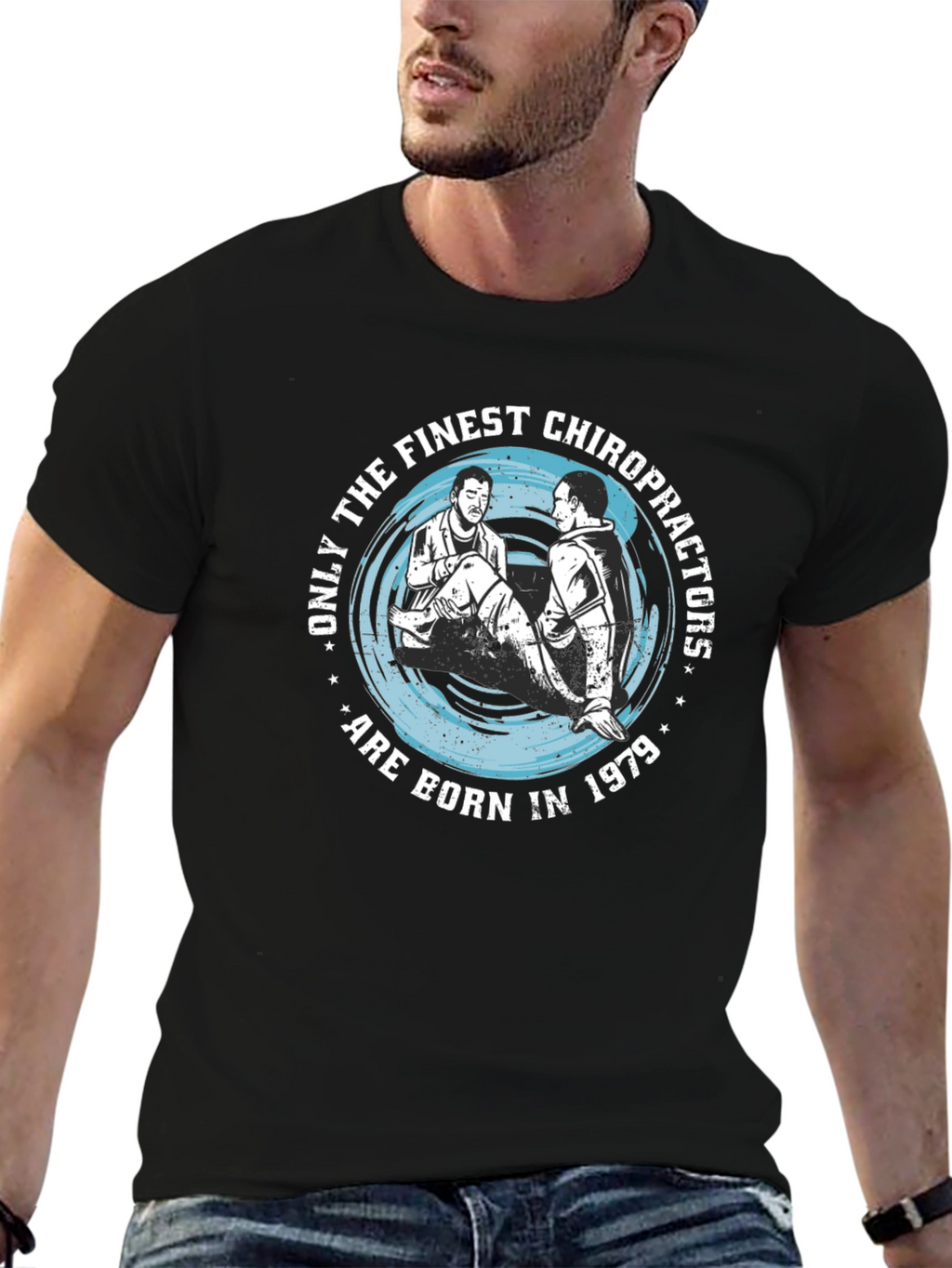 Finest Chiropractors Born in 1979 Black T-Shirt