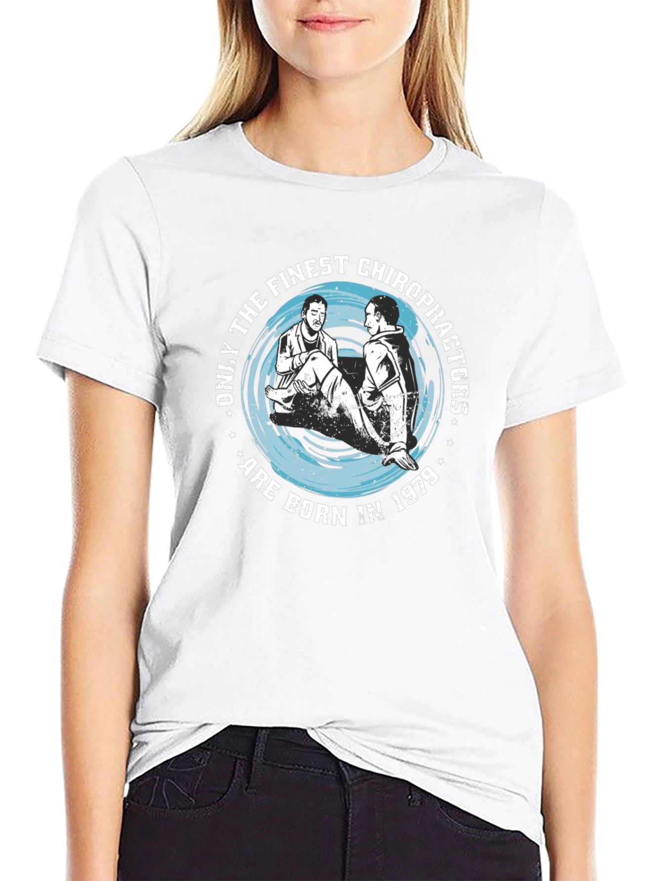 Finest Chiropractors Born in 1979 Black T-Shirt