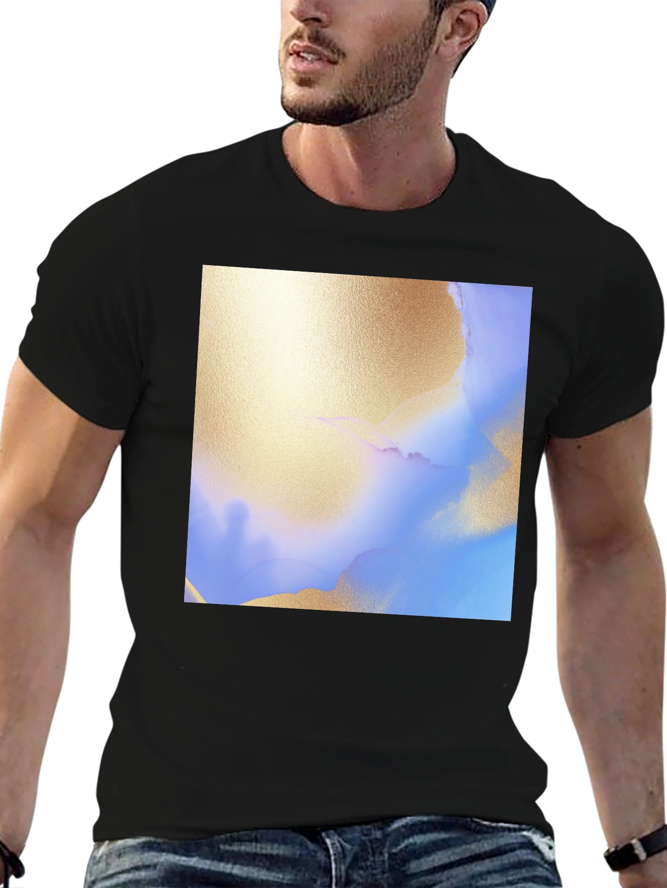 Abstract Art Print Black T-Shirt