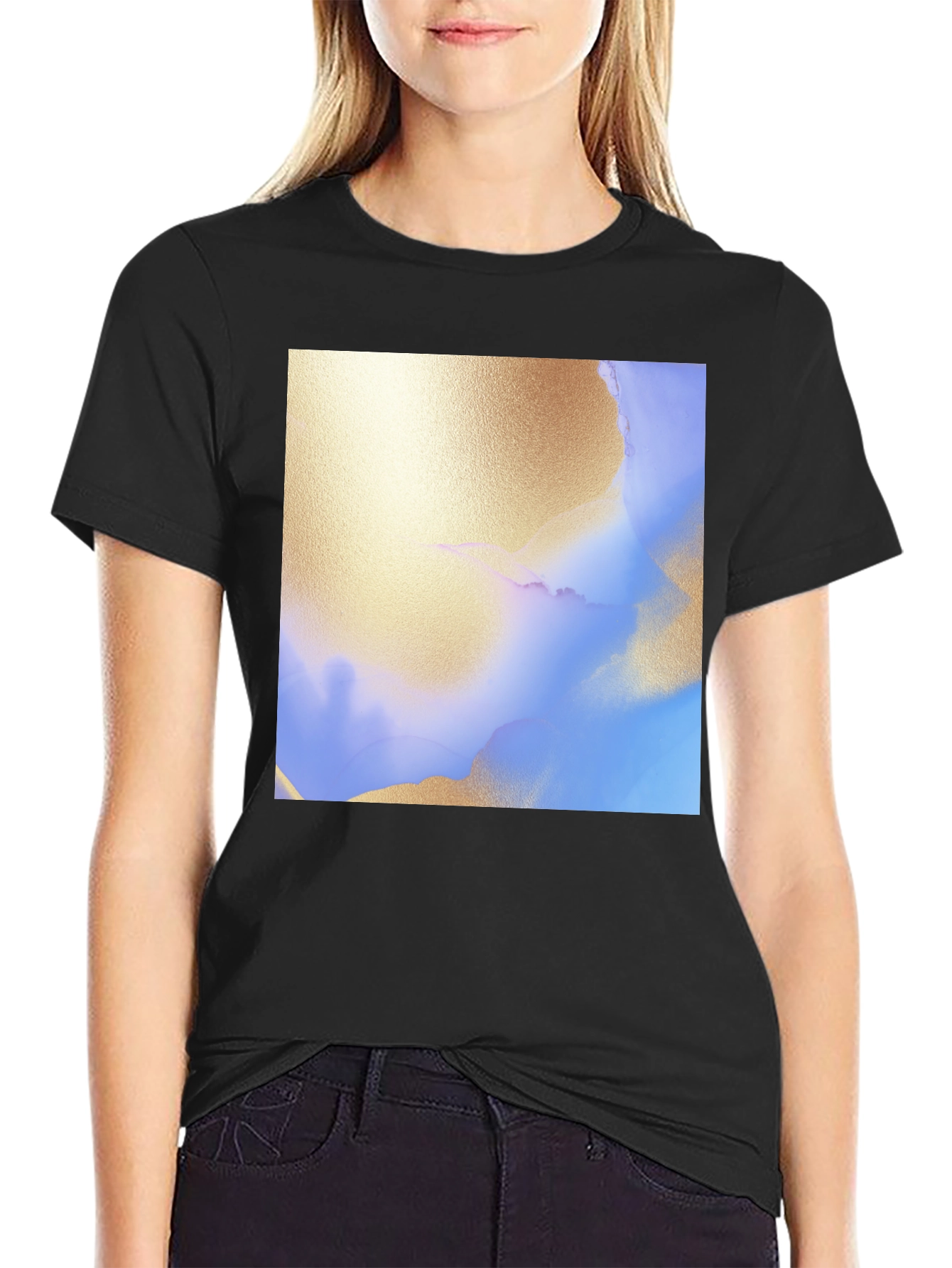 Abstract Art Print Black T-Shirt