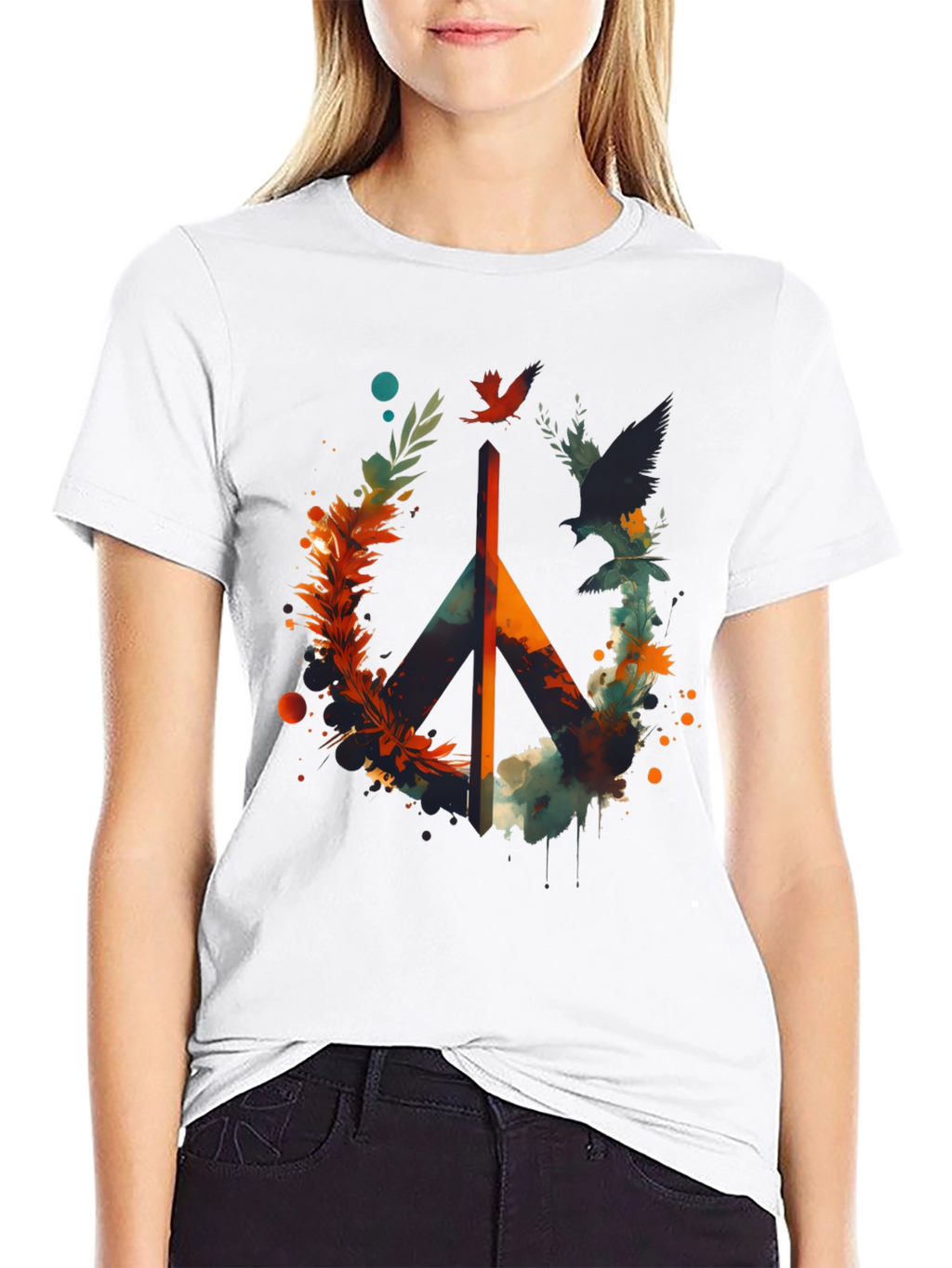 Peace Sign Graphic Tee - Mens Black T-Shirt
