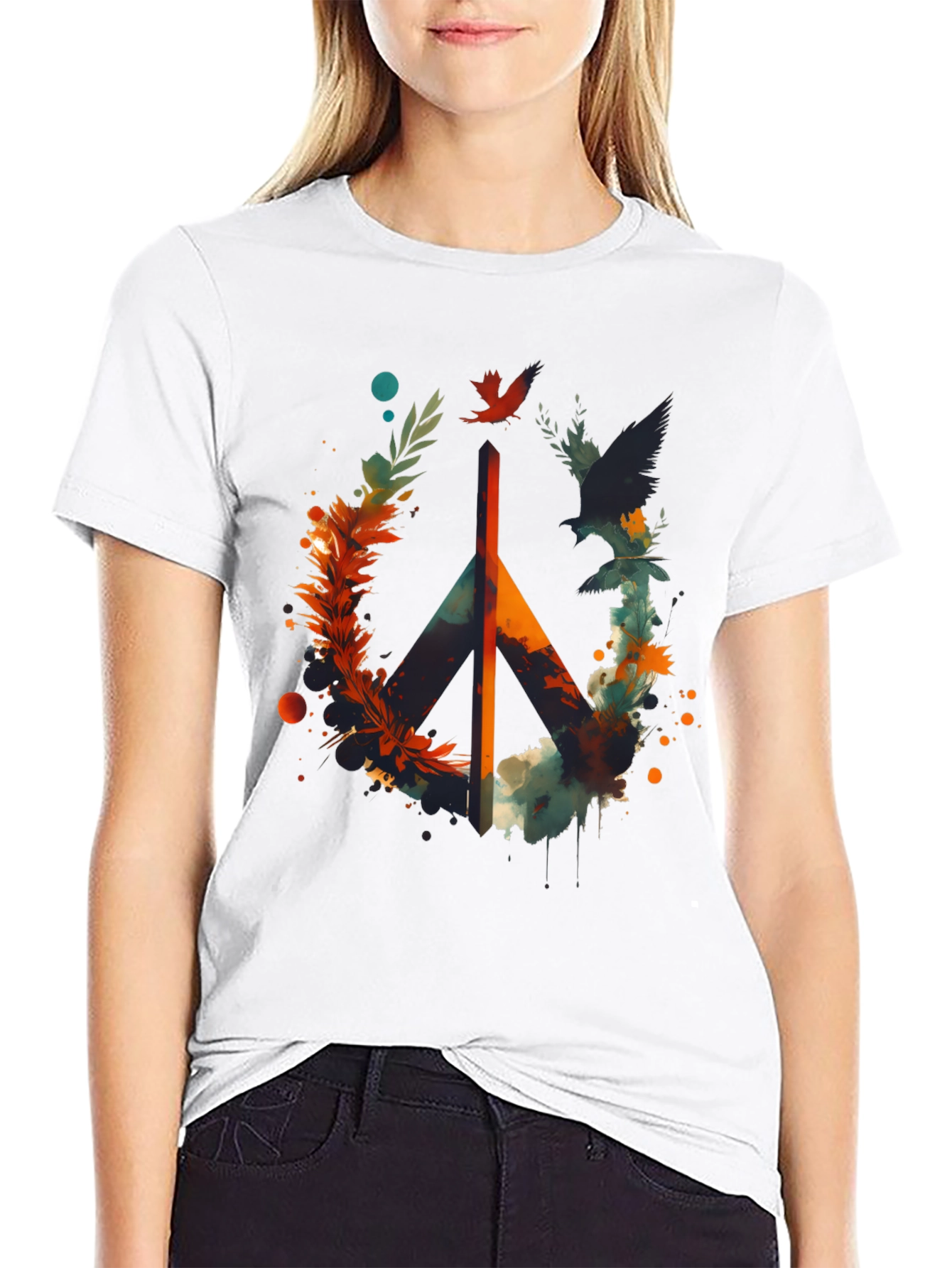 Peace Sign Graphic Tee - Mens Black T-Shirt