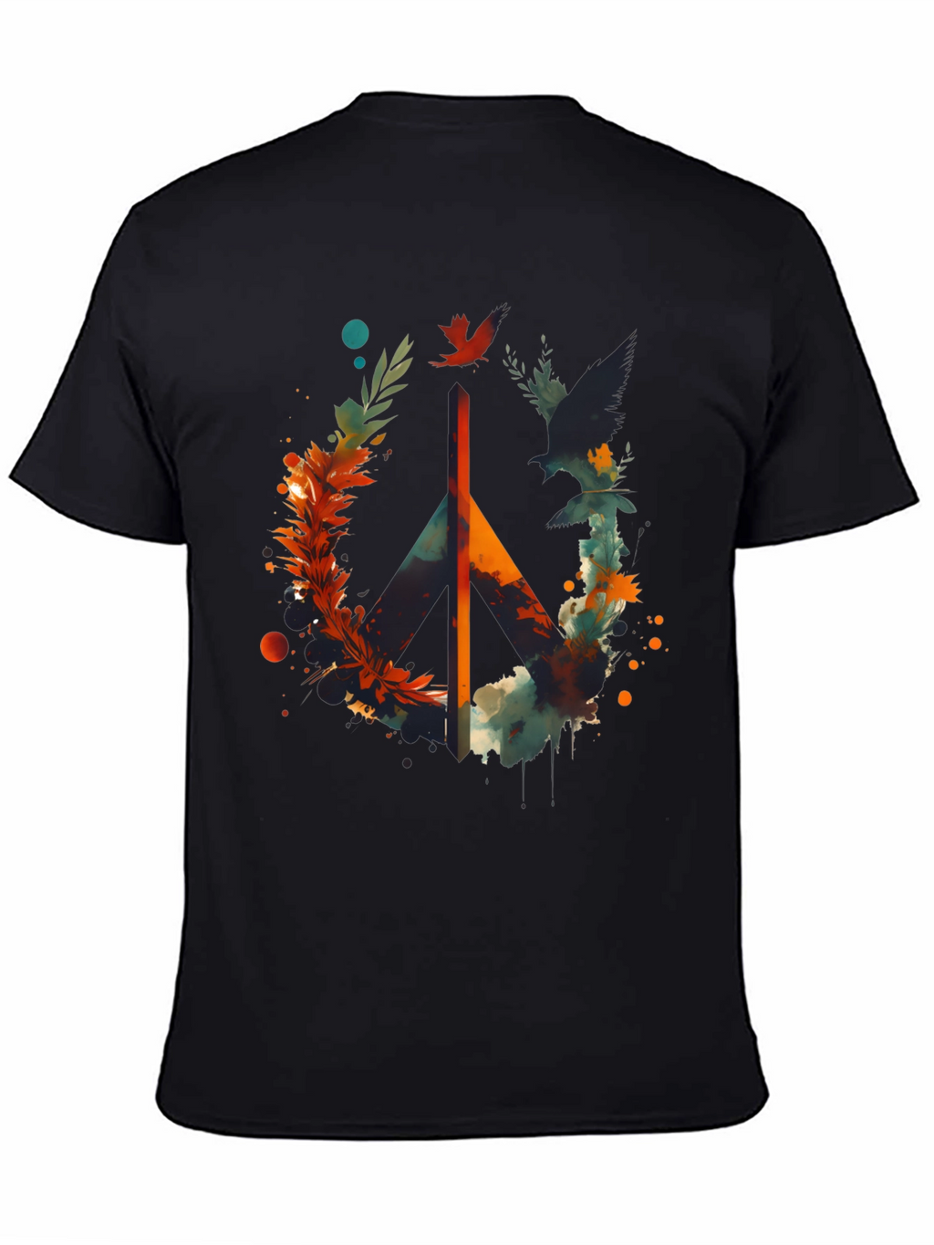 Peace Sign Graphic Tee - Mens Black T-Shirt