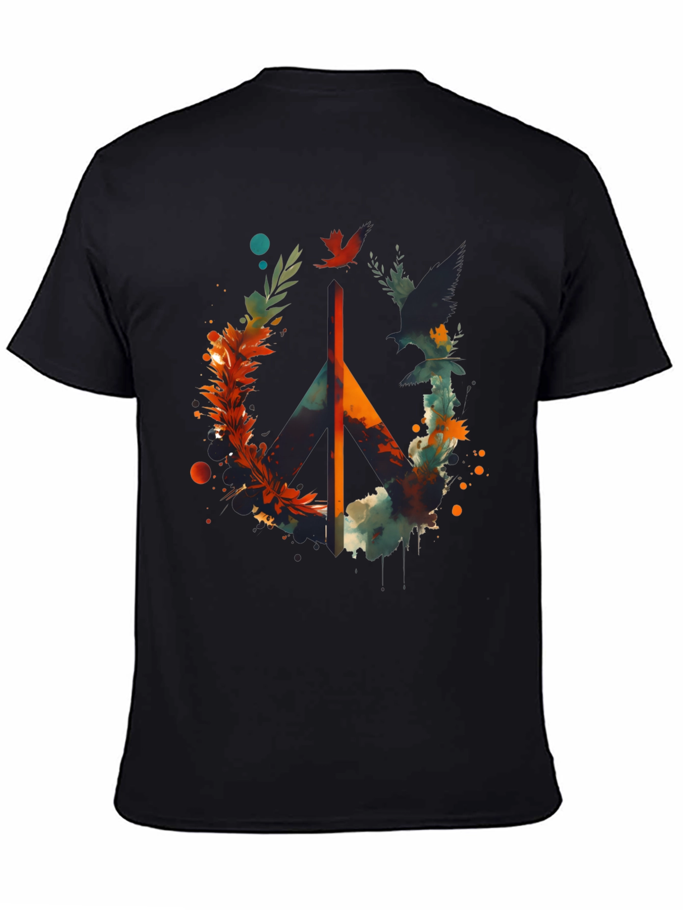Peace Sign Graphic Tee - Mens Black T-Shirt