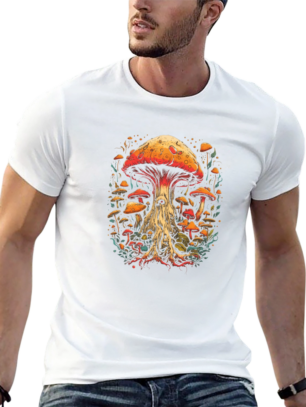 Mushroom Graphic Tee - Unique Artistic Design